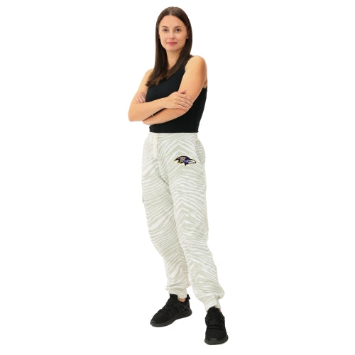 Zubaz NFL UNISEX 90s Team Cargo Joggers - Zebra 2 Color, BALTIMORE RAVENS