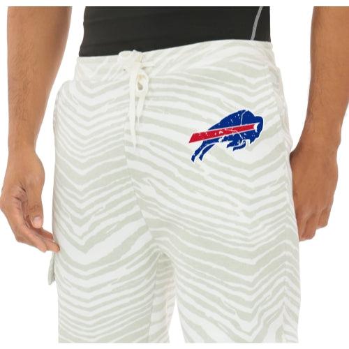Zubaz NFL UNISEX 90s Team Cargo Joggers - Zebra 2 Color, BUFFALO BILLS