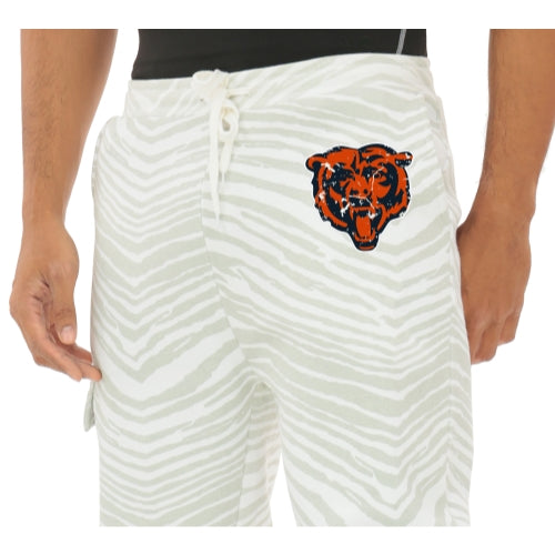 Zubaz NFL UNISEX 90s Team Cargo Joggers - Zebra 2 Color, CHICAGO BEARS