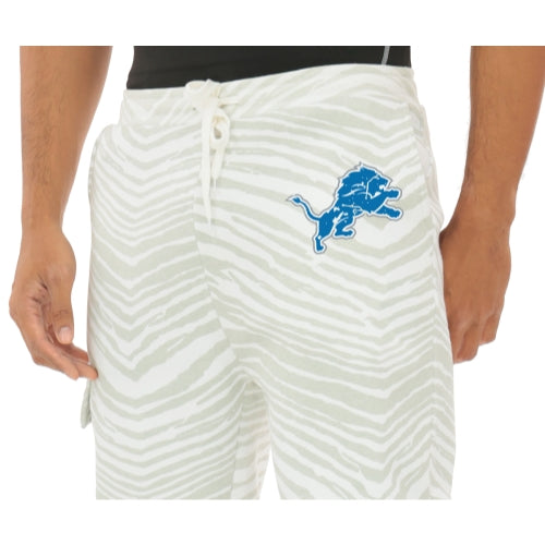 Zubaz NFL UNISEX 90s Team Cargo Joggers - Zebra 2 Color, DETROIT LIONS