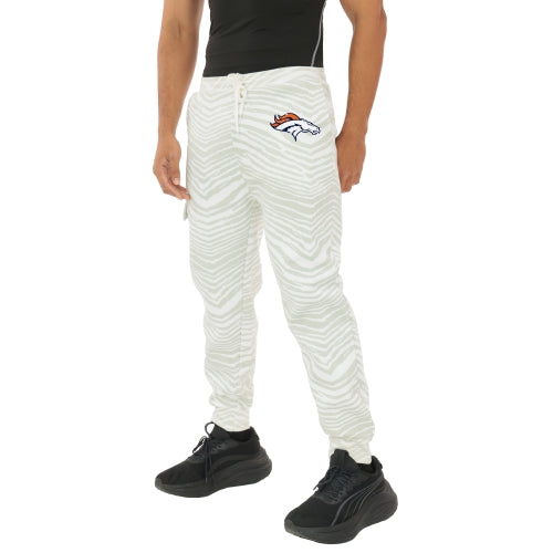 Zubaz NFL UNISEX 90s Team Cargo Joggers - Zebra 2 Color, DENVER BRONCOS