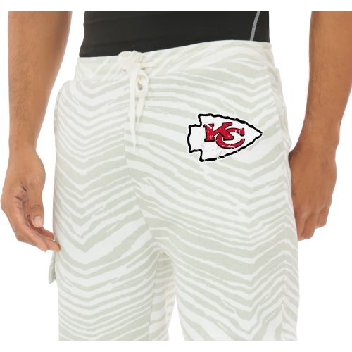 Zubaz NFL UNISEX 90s Team Cargo Joggers - Zebra 2 Color, KANSAS CITY CHIEFS