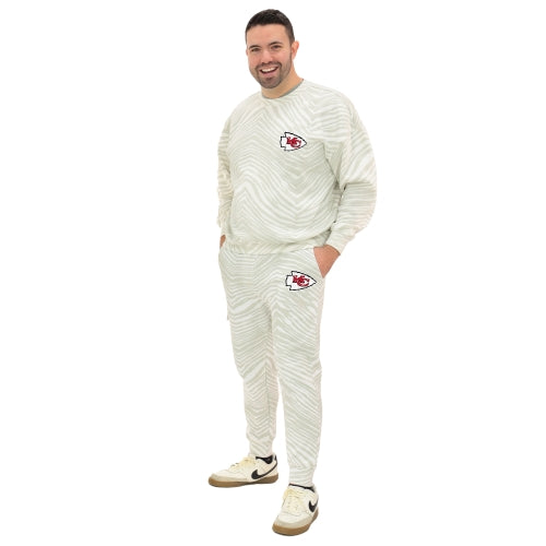 Zubaz NFL UNISEX 90s Team Cargo Joggers - Zebra 2 Color, KANSAS CITY CHIEFS