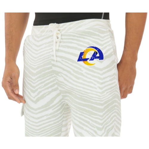 Zubaz NFL UNISEX 90s Team Cargo Joggers - Zebra 2 Color, LOS ANGELES RAMS