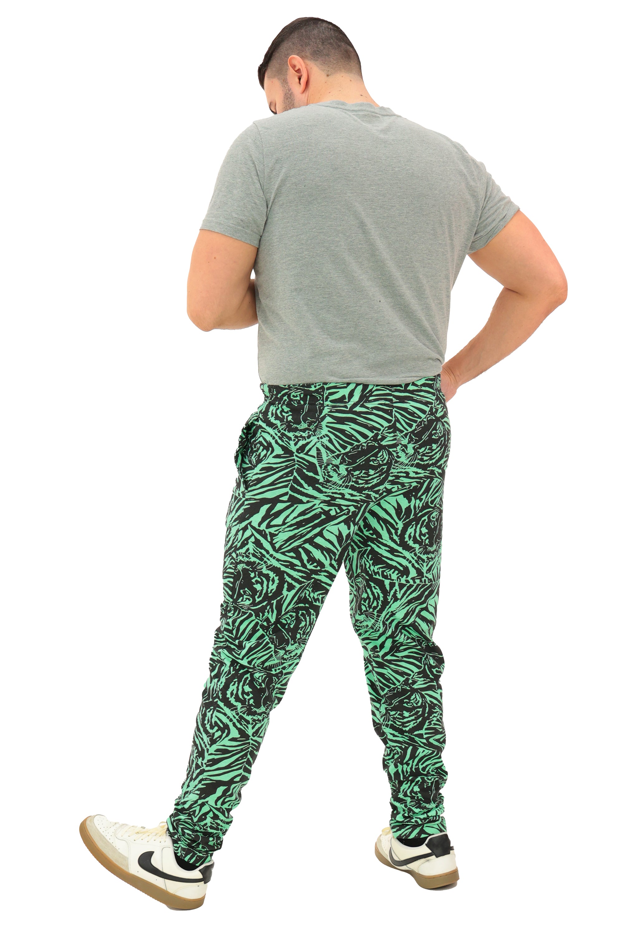 Zubaz Adult Unisex Z88 Tiger Pant, MINT/BLACK