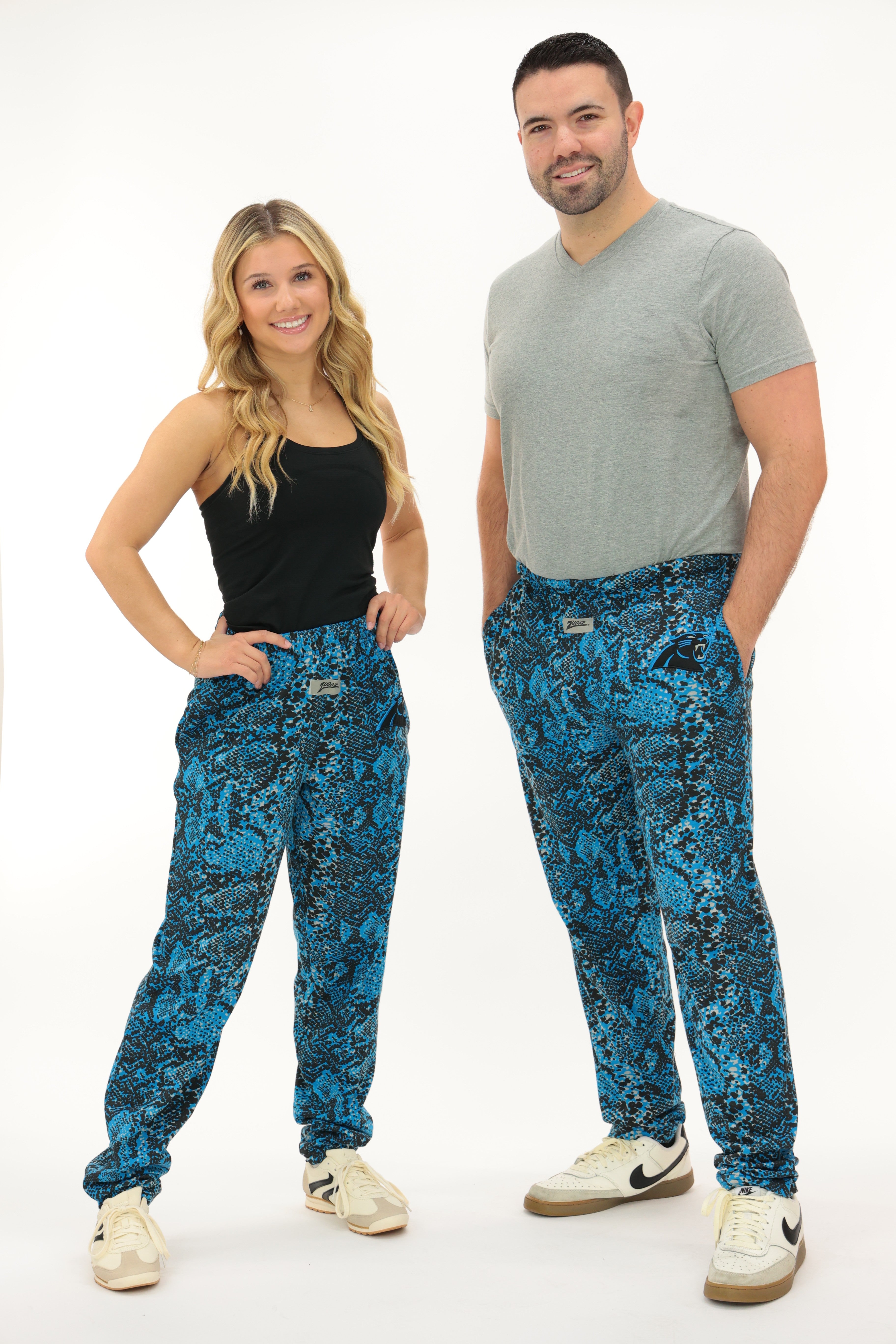 Zubaz Adult Unisex Z88 Snake Pant, NAVY/LIGHT BLUE