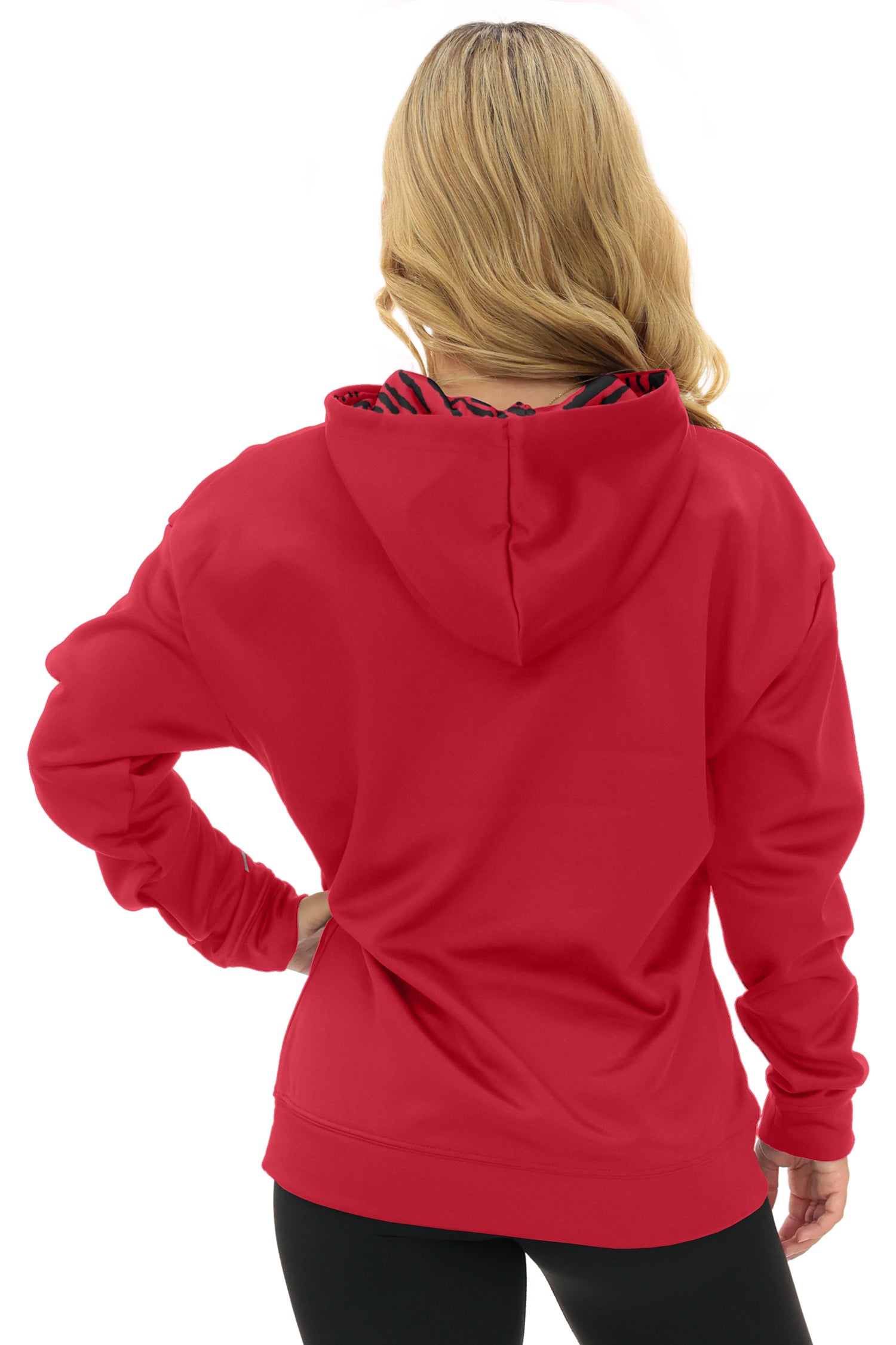 Zubaz NFL Women's Free Play 2 Color Zebra Liner Hoodie, TAMPA BAY BUCCANEERS