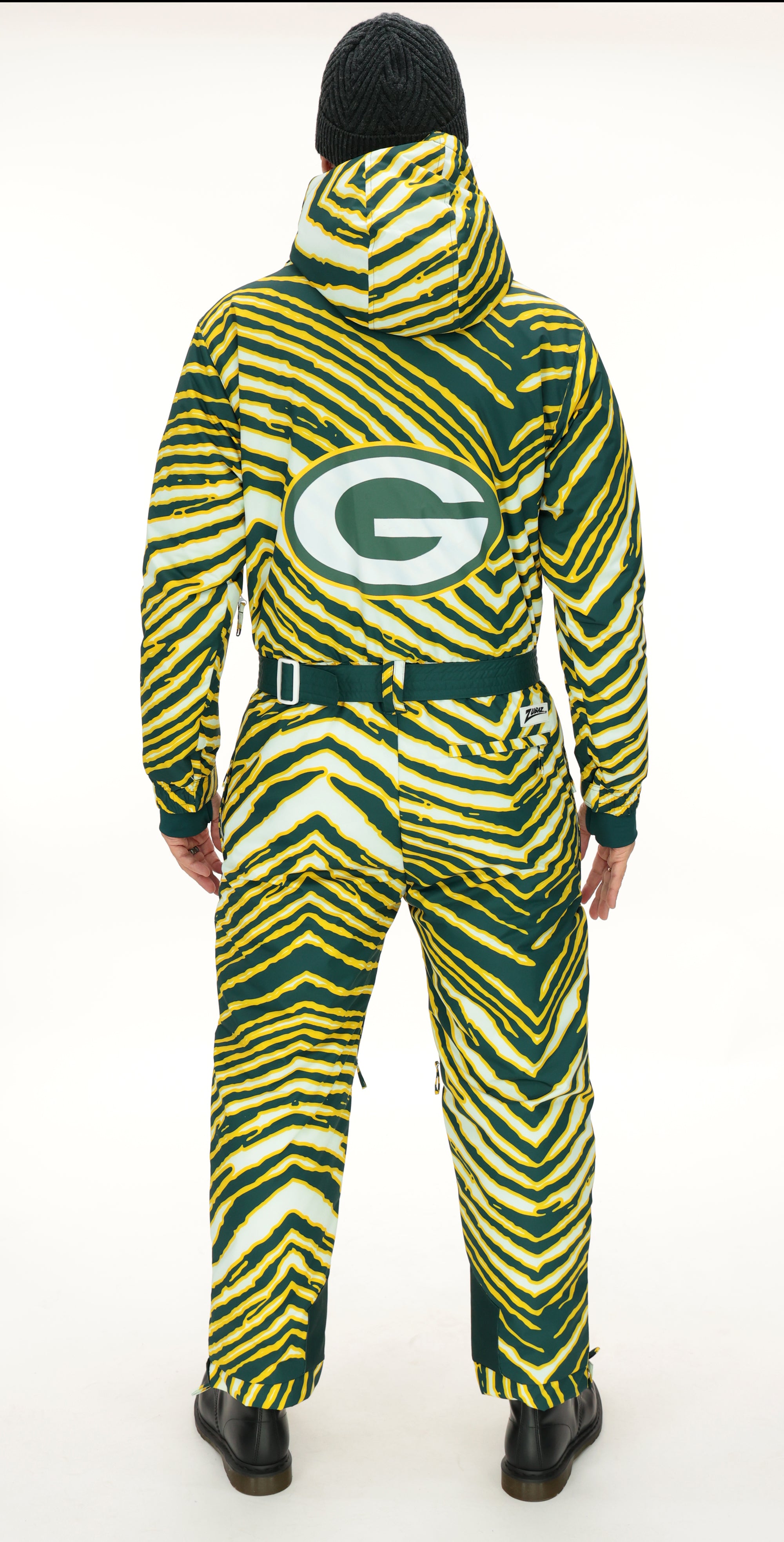 Zubaz NFL Adult Unisex Zebra Team Color Tundra Tux Snowsuit, Green Bay Packers - Official NFL Packers Zubaz Apparel (4 of 7)