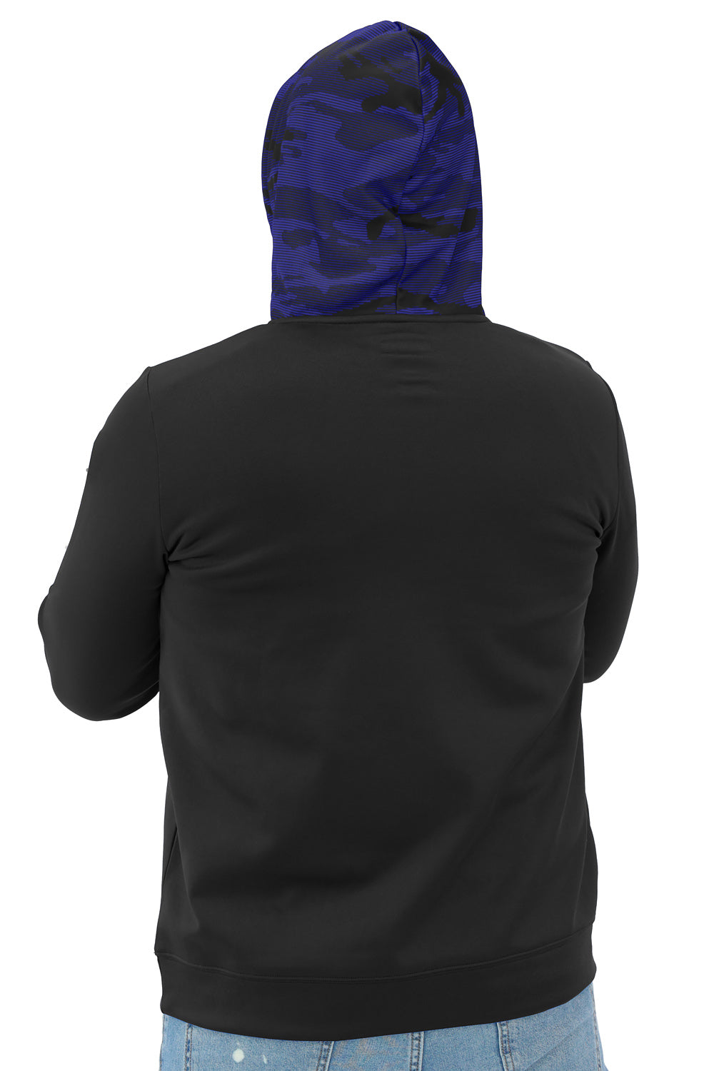 Zubaz NFL Men's Front and Sleeve Print Camo Line Hood Hoodie, BALTIMORE RAVENS