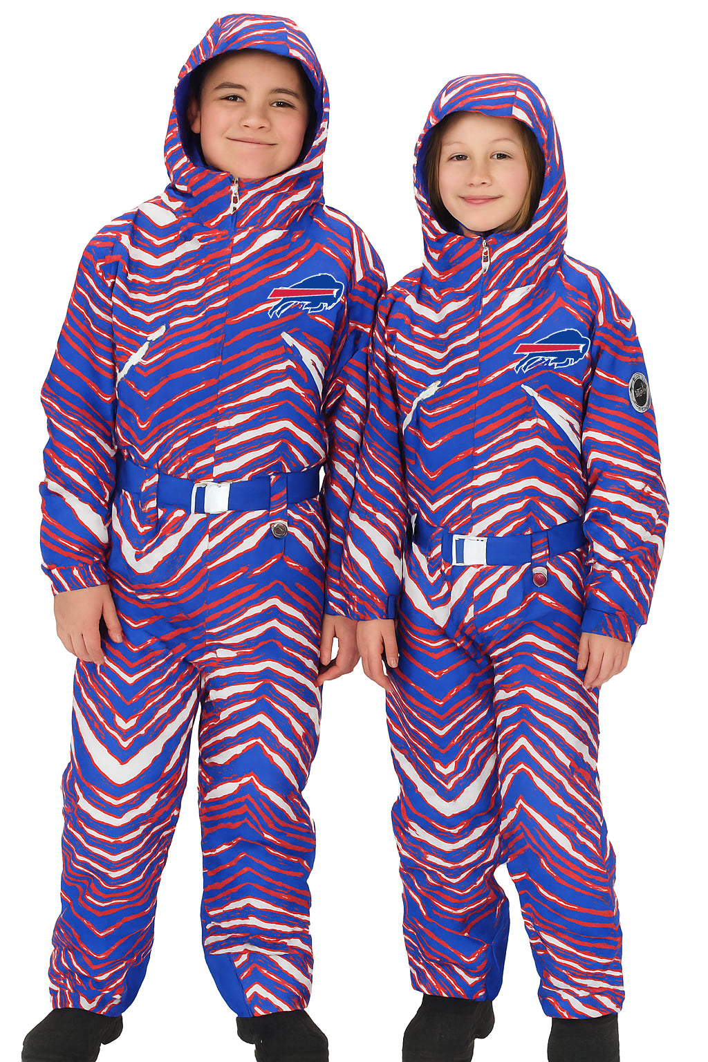 Zubaz NFL Kids Unisex Zebra Team Color Tundra Tux Snowsuit Jr, Buffalo