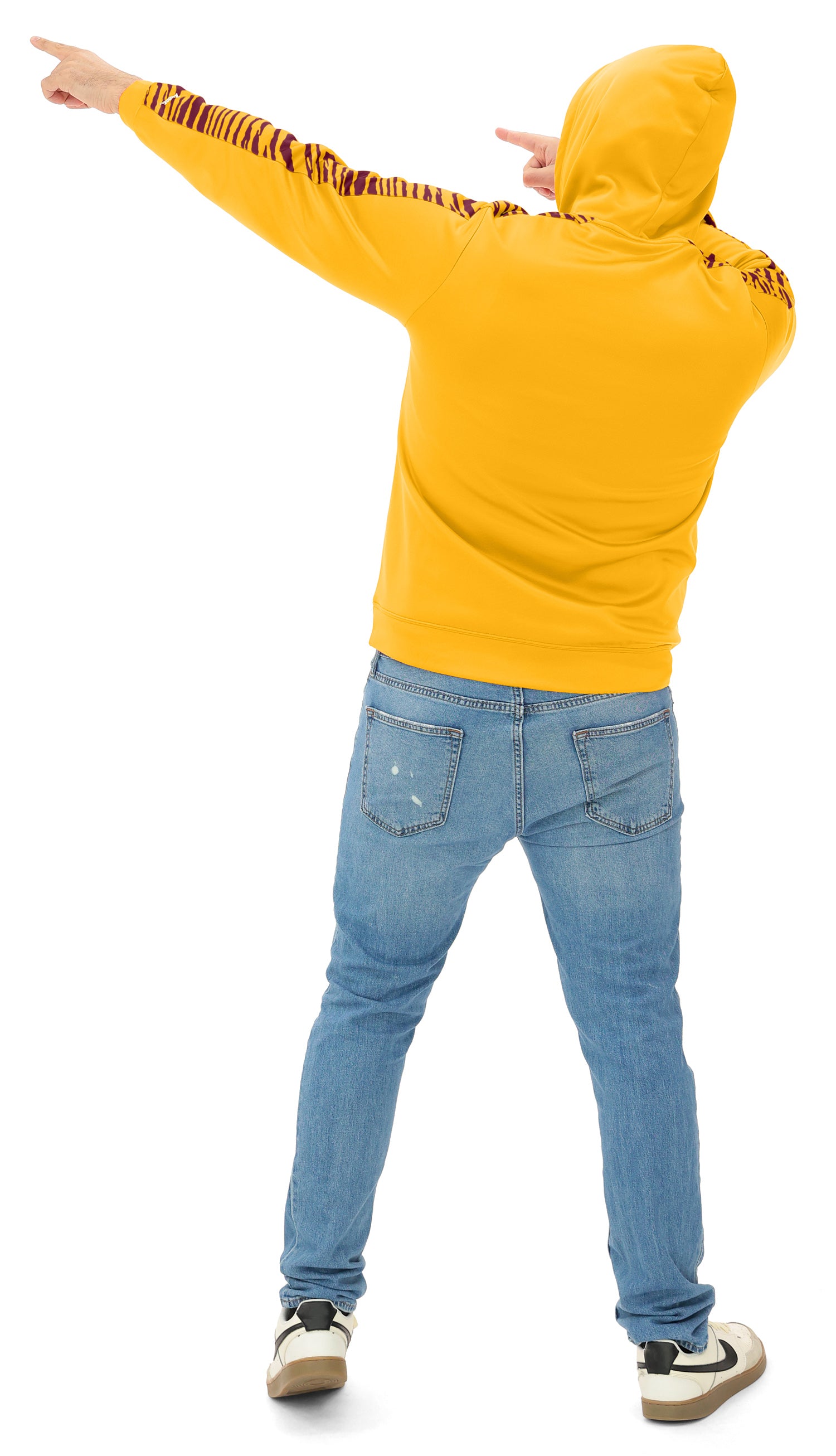 Zubaz NFL Men's Linebacker Alternate Color 2 Color Zebra Sleeve Panel Hoodie, WASHINGTON COMMANDERS