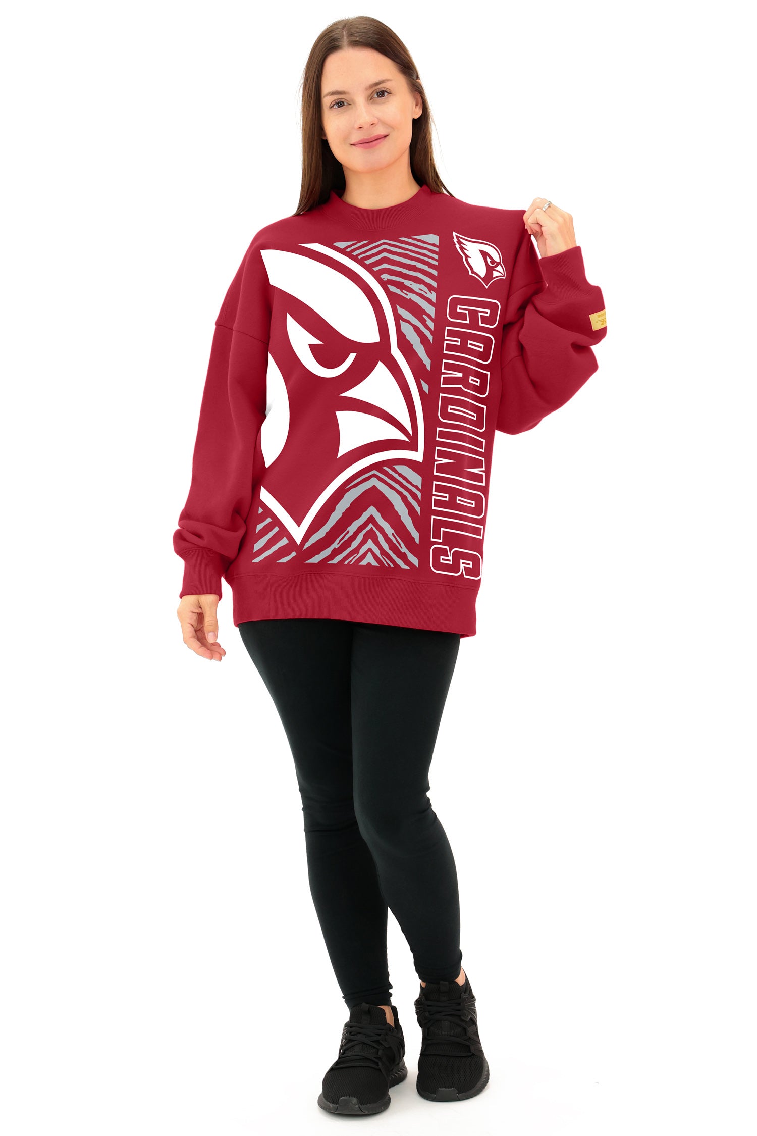 Zubaz NFL 90s Drop Shoulder Crewneck -MVP, ARIZONA CARDINALS