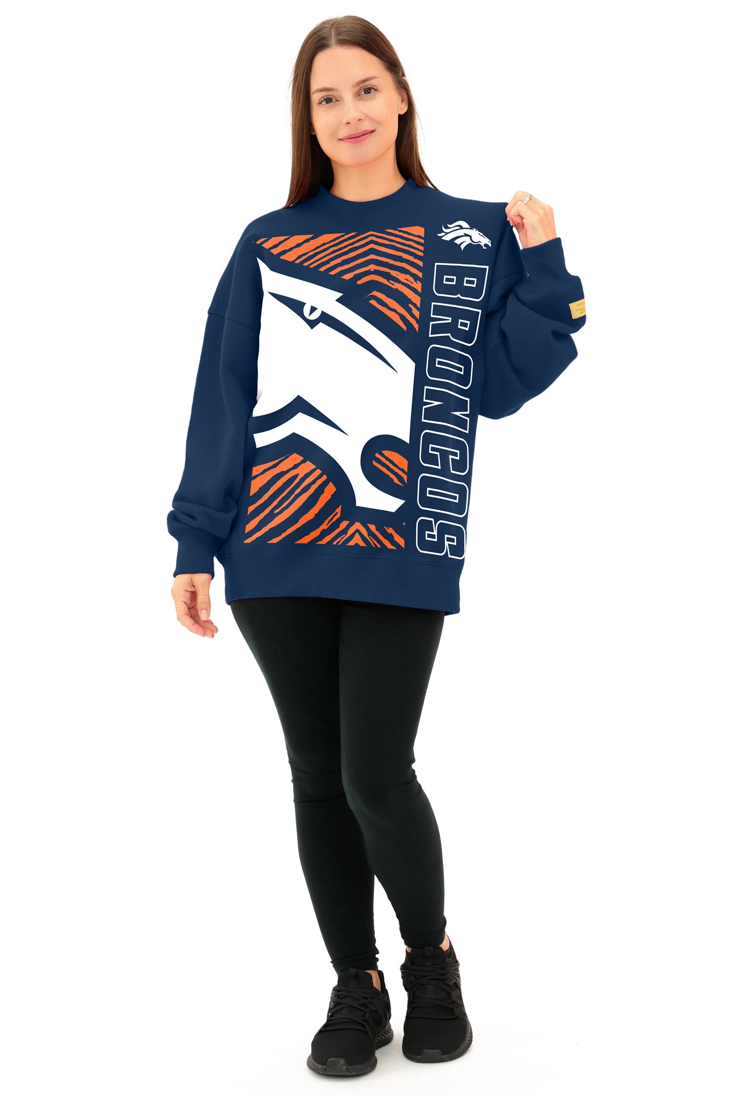 Zubaz NFL 90s Drop Shoulder Crewneck -MVP, DENVER BRONCOS