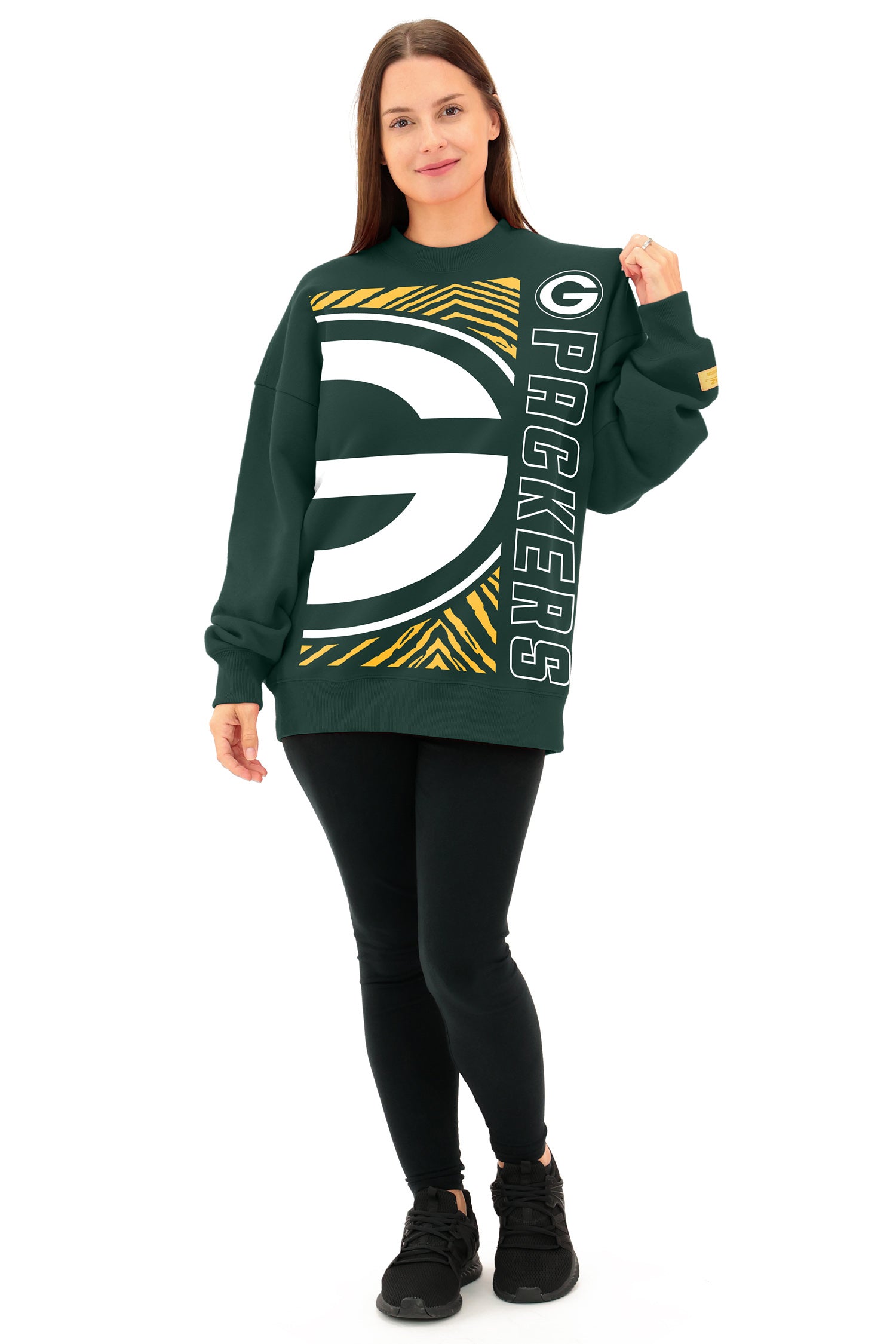 Zubaz NFL 90s Drop Shoulder Crewneck -MVP, GREEN BAY PACKERS - Official NFL Packers Zubaz Apparel (2 of 7)