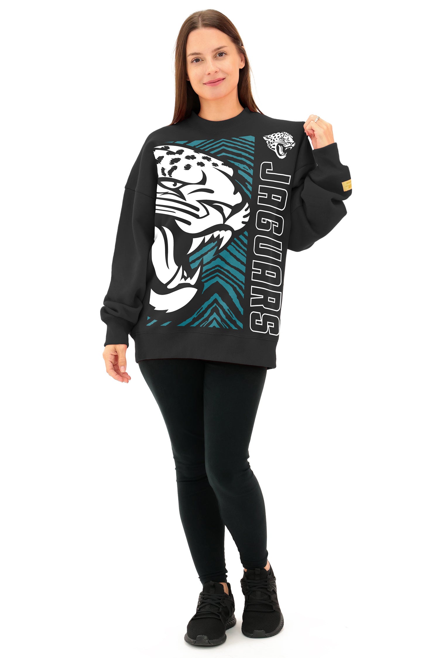 Zubaz NFL 90s Drop Shoulder Crewneck -MVP, JACKSONVILLE JAGUARS - Official NFL Jaguars Zubaz Apparel (2 of 7)