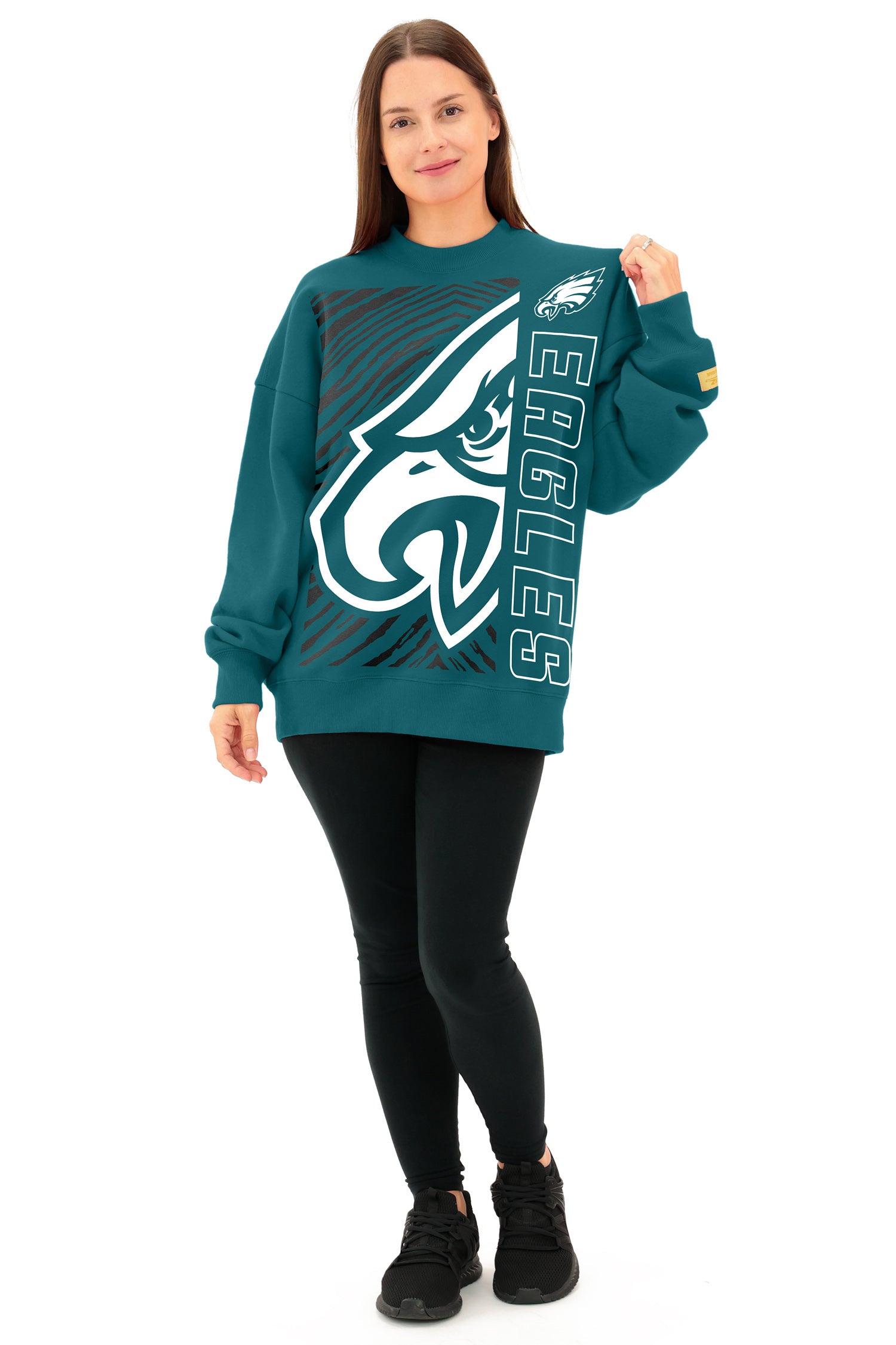 Zubaz NFL 90s Drop Shoulder Crewneck -MVP, PHILADELPHIA EAGLES