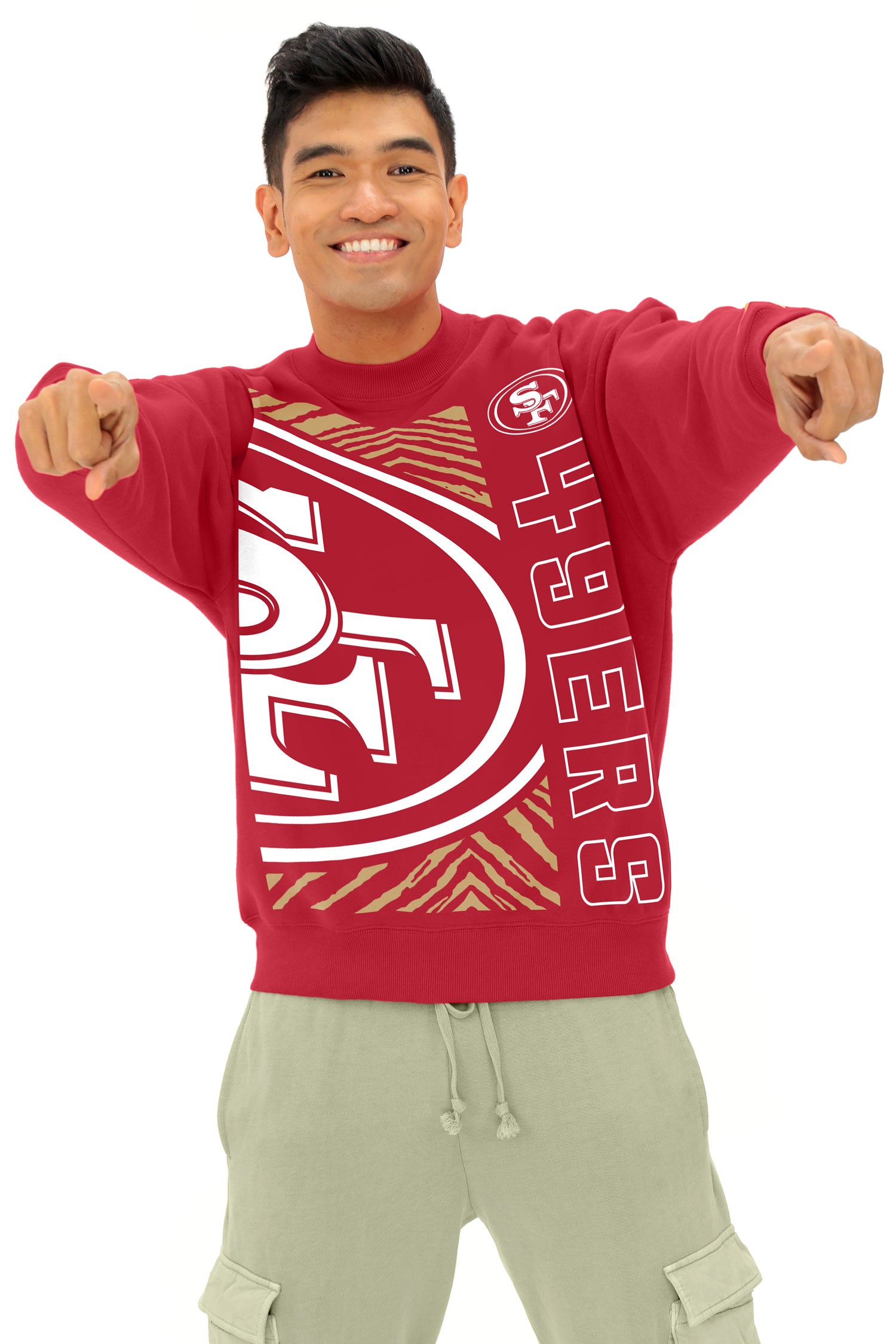 Zubaz NFL 90s Drop Shoulder Crewneck -MVP, SAN FRANCISCO 49ERS - Official NFL 49ers Zubaz Apparel (4 of 7)