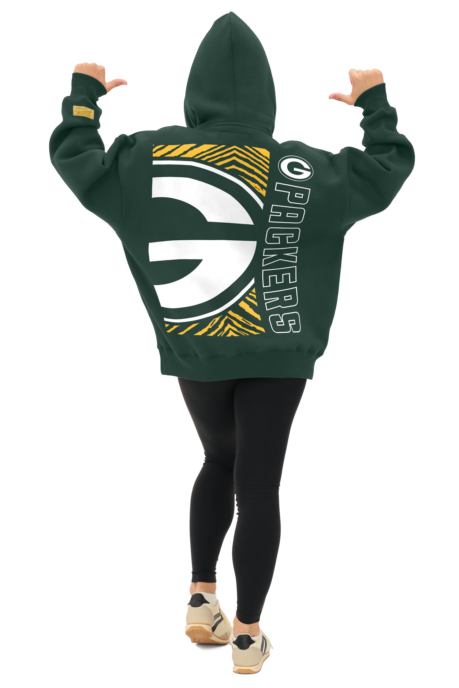 Zubaz NFL 90s Drop Shoulder Hoodie -MVP, GREEN BAY PACKERS - Official NFL Packers Zubaz Apparel (3 of 6)