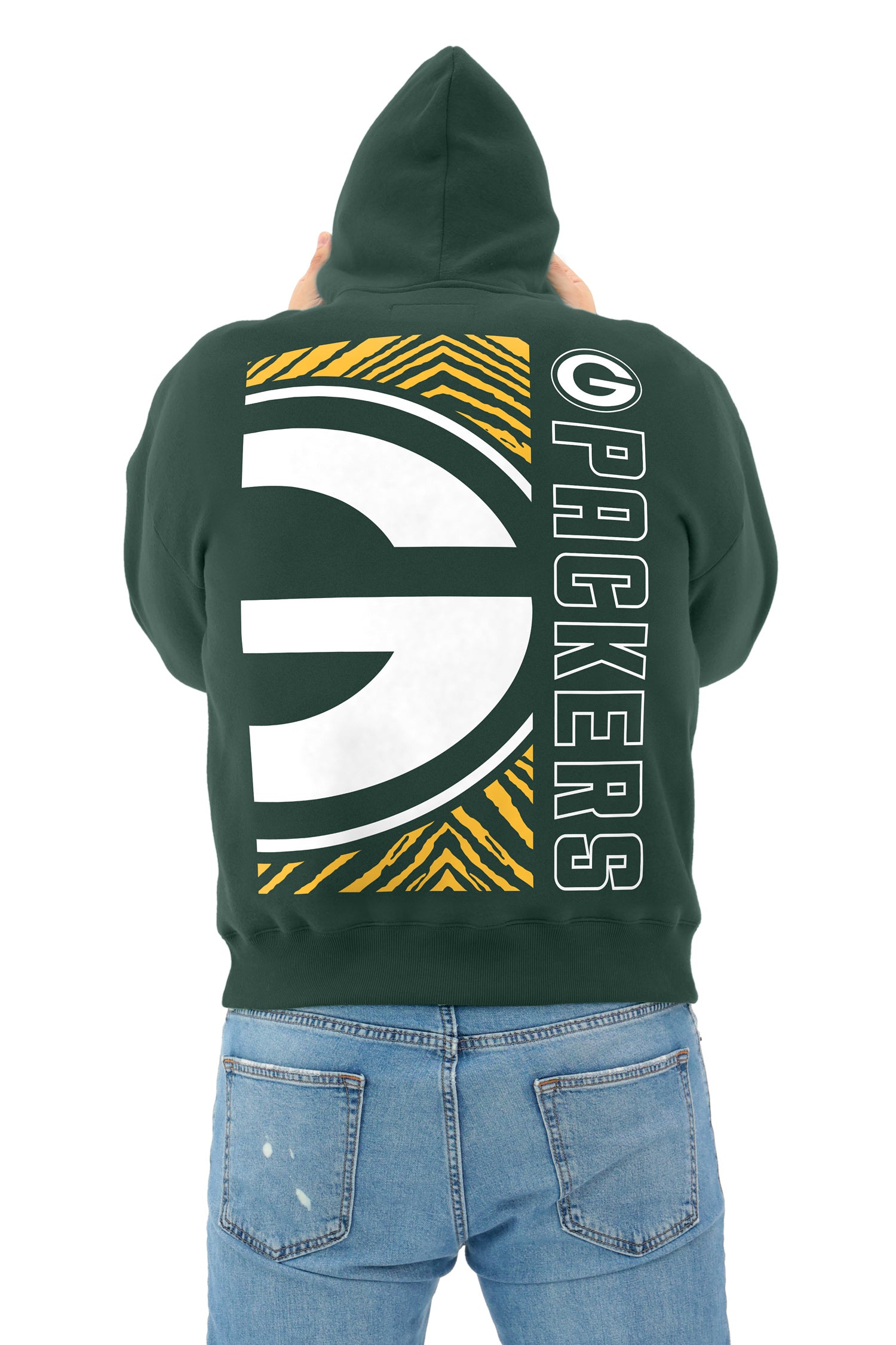 Zubaz NFL 90s Drop Shoulder Hoodie -MVP, GREEN BAY PACKERS - Official NFL Packers Zubaz Apparel (5 of 6)