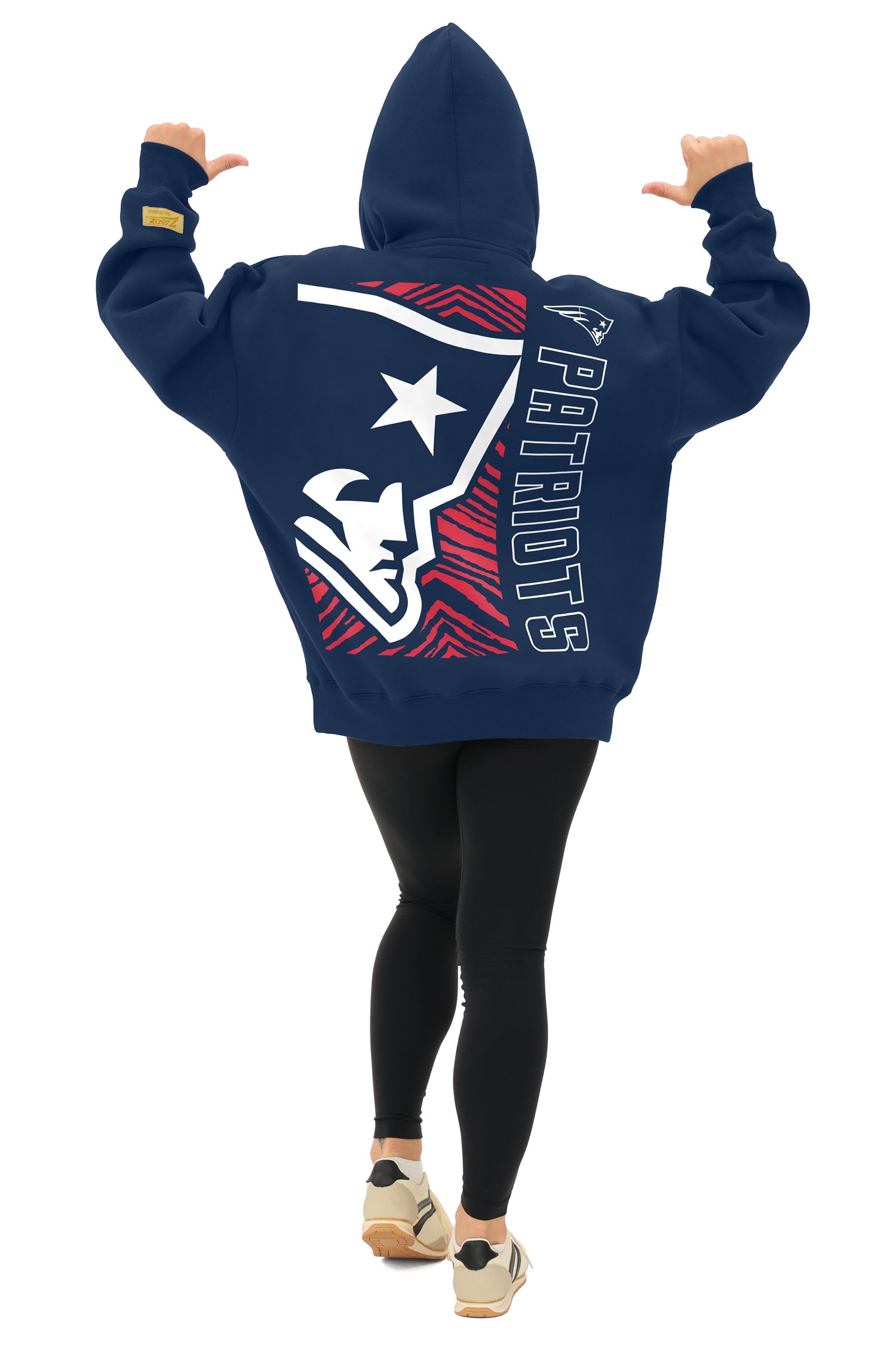 Zubaz NFL 90s Drop Shoulder Hoodie -MVP, NEW ENGLAND PATRIOTS