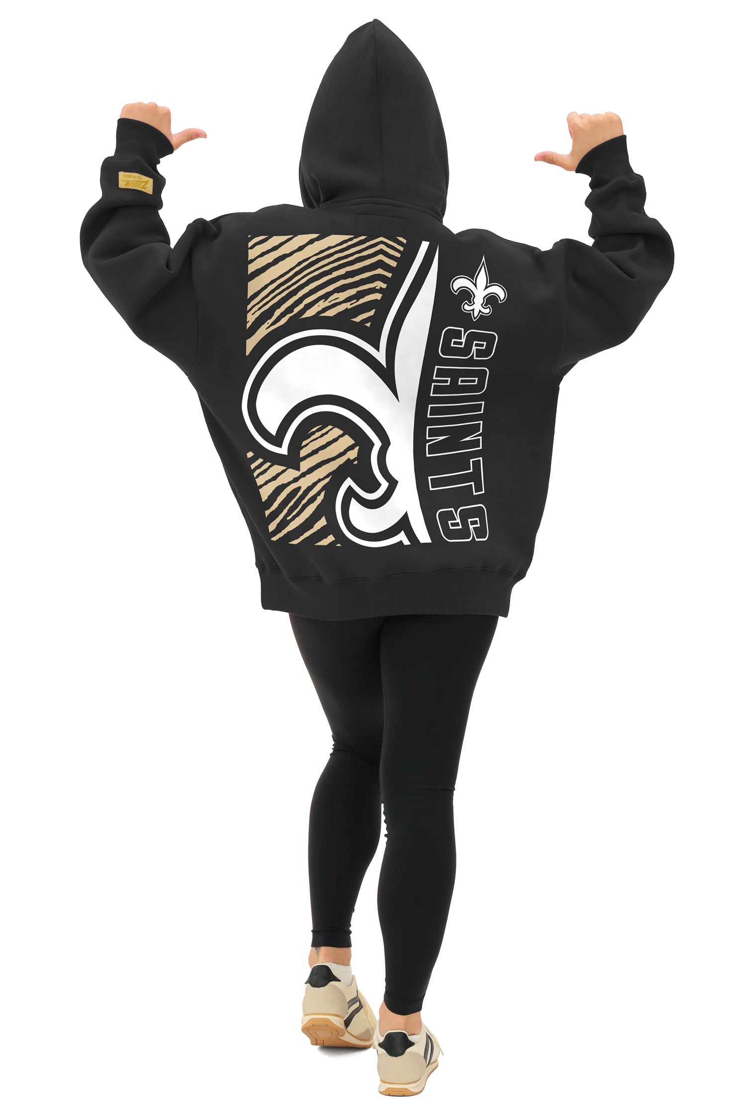 Zubaz NFL 90s Drop Shoulder Hoodie -MVP, NEW ORLEANS SAINTS