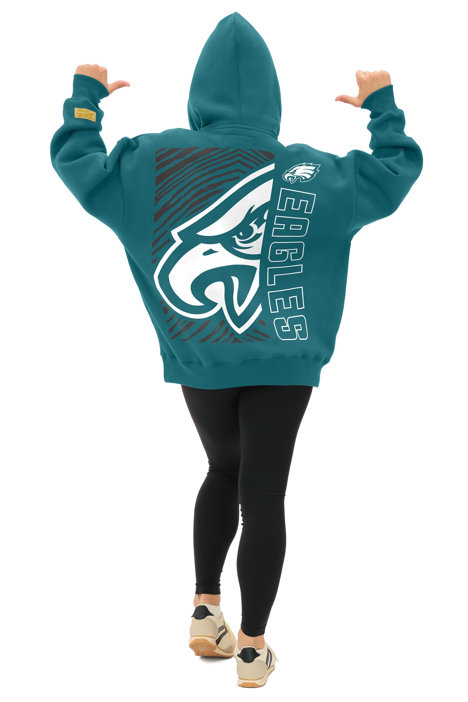Zubaz NFL 90s Drop Shoulder Hoodie -MVP, PHILADELPHIA EAGLES - Official NFL Eagles Zubaz Apparel (3 of 6)