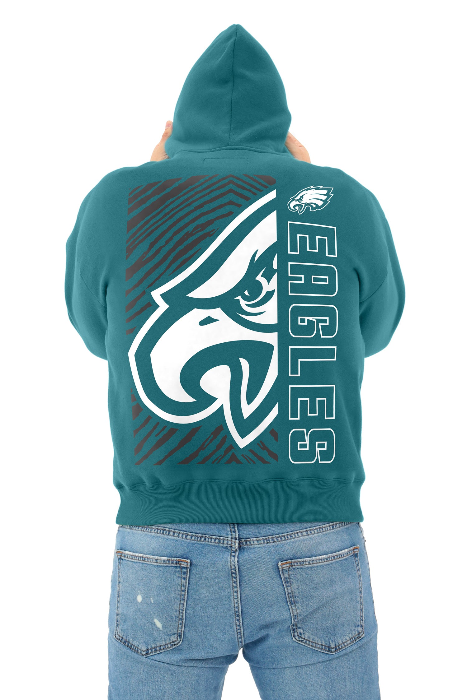 Zubaz NFL 90s Drop Shoulder Hoodie -MVP, PHILADELPHIA EAGLES - Official NFL Eagles Zubaz Apparel (5 of 6)