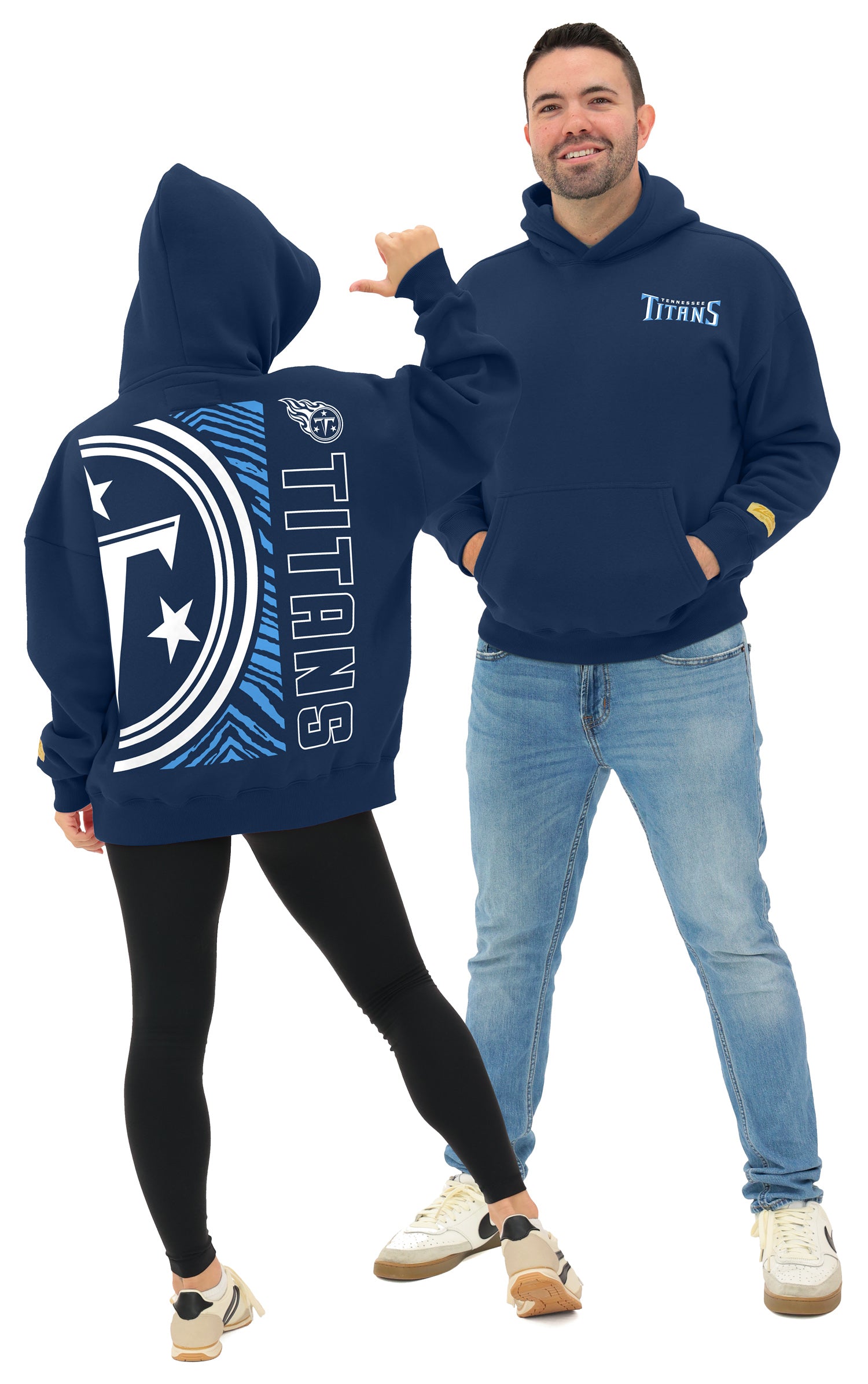 Zubaz NFL 90s Drop Shoulder Hoodie -MVP, TENNESSEE TITANS