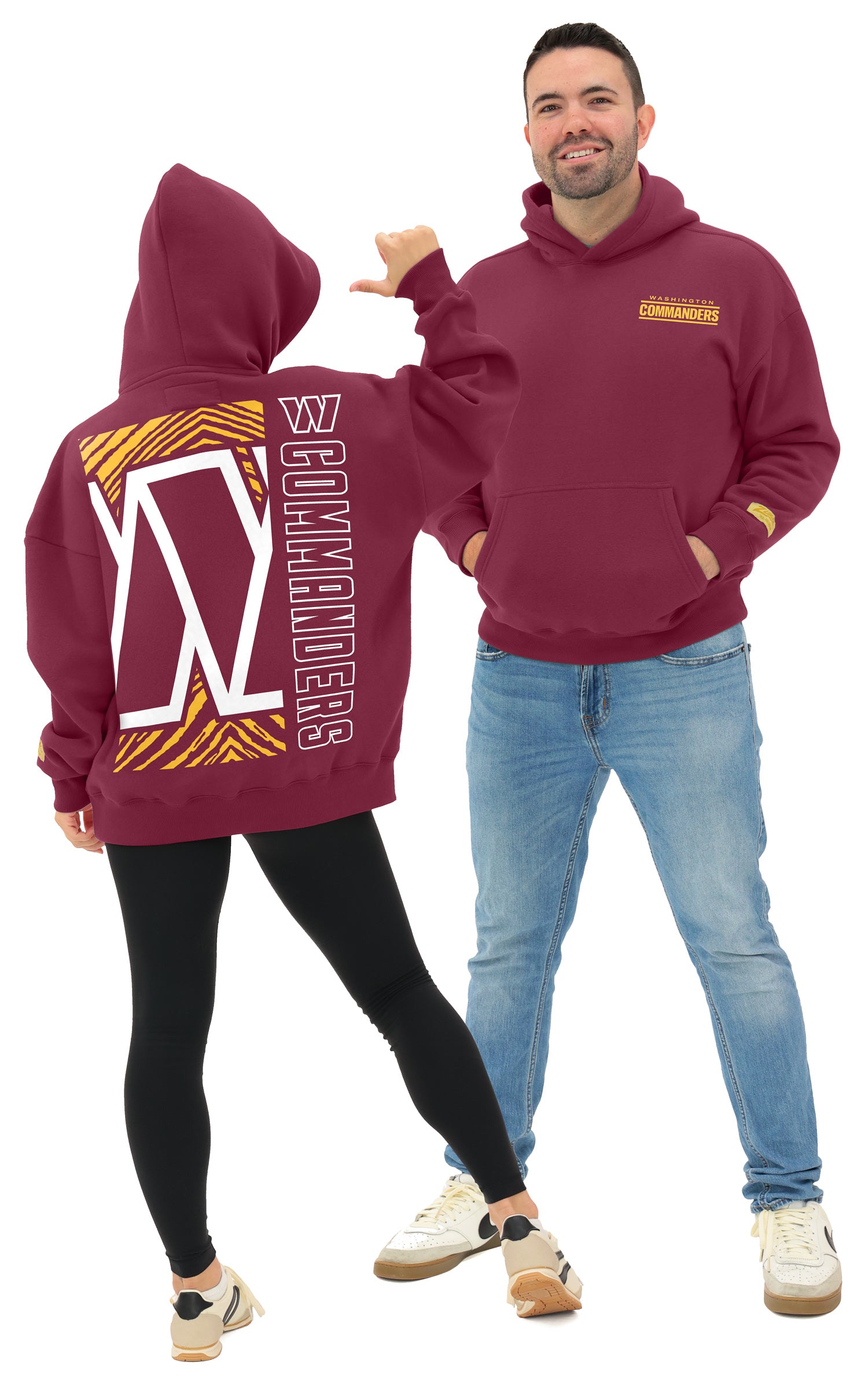 Zubaz NFL 90s Drop Shoulder Hoodie -MVP, WASHINGTON COMMANDERS - Official NFL Commanders Zubaz Apparel (1 of 6)