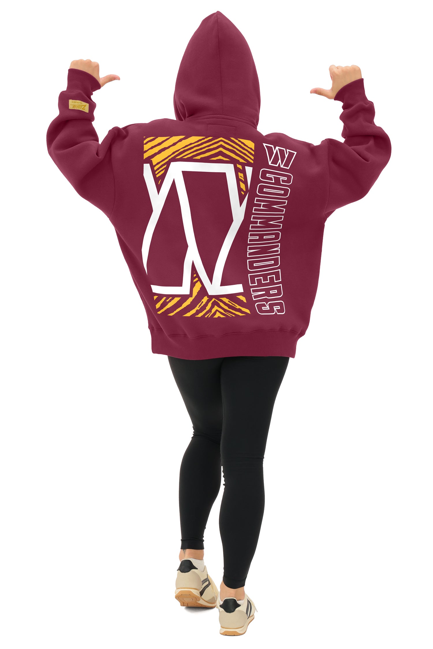Zubaz NFL 90s Drop Shoulder Hoodie -MVP, WASHINGTON COMMANDERS - Official NFL Commanders Zubaz Apparel (3 of 6)