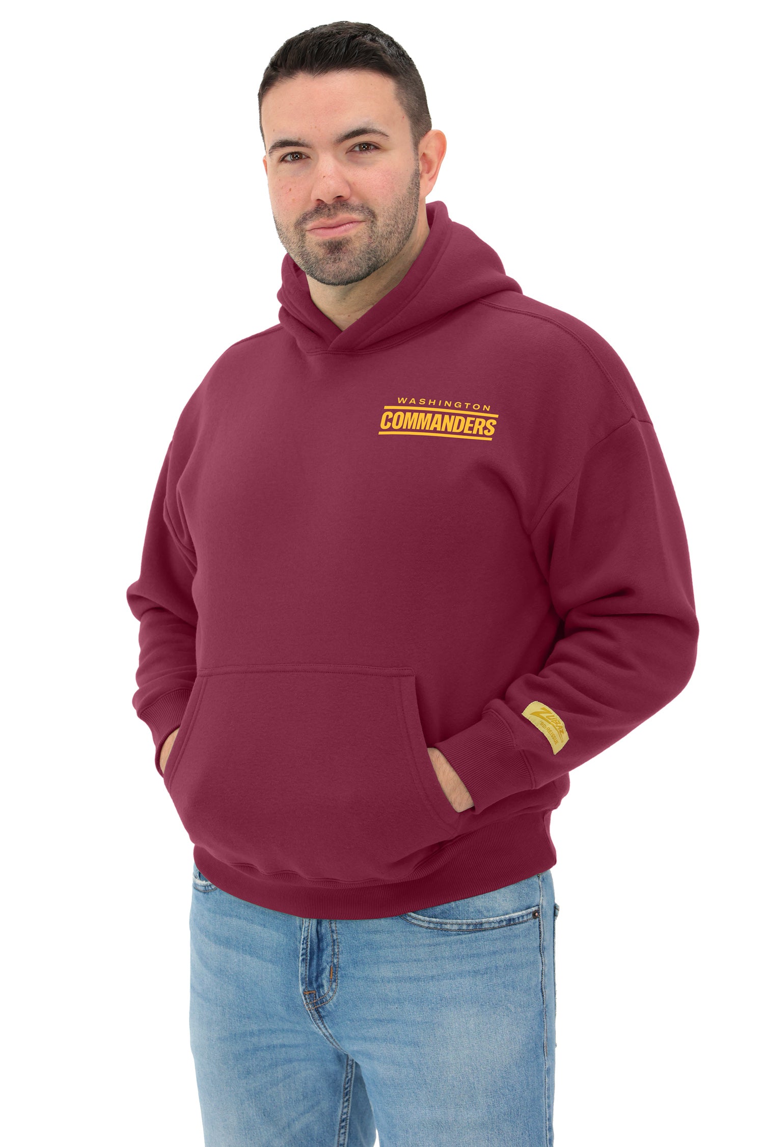 Zubaz NFL 90s Drop Shoulder Hoodie -MVP, WASHINGTON COMMANDERS - Official NFL Commanders Zubaz Apparel (4 of 6)