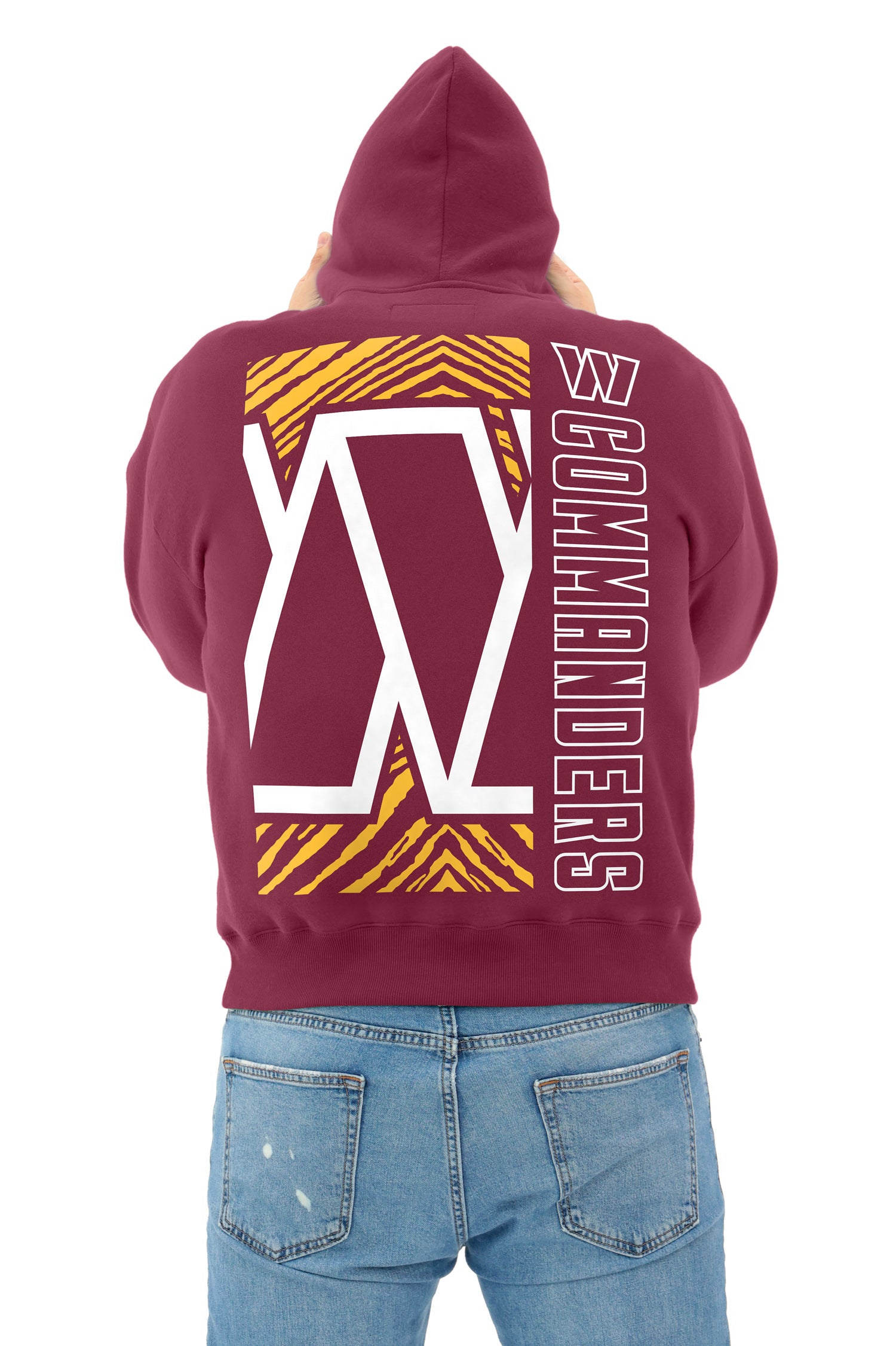 Zubaz NFL 90s Drop Shoulder Hoodie -MVP, WASHINGTON COMMANDERS - Official NFL Commanders Zubaz Apparel (5 of 6)