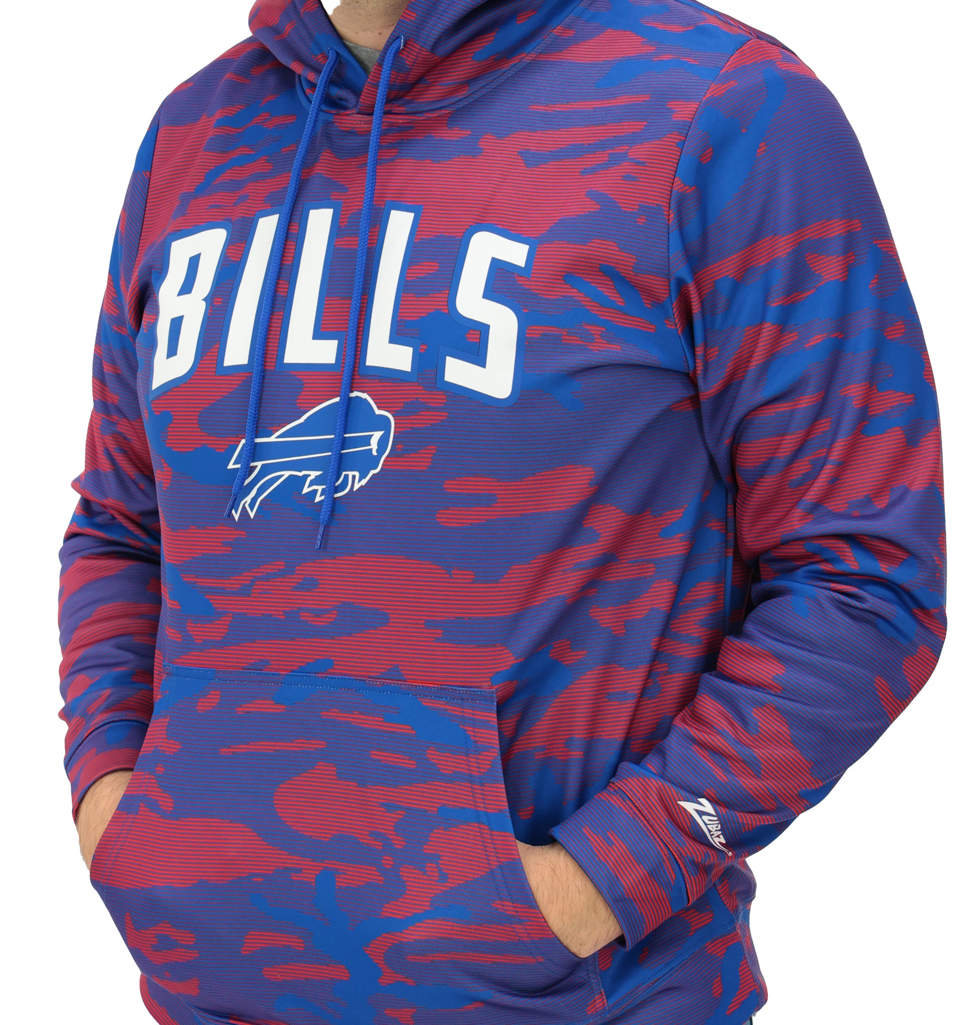 Zubaz NFL Men's Arch All Over Camo Hoodie, BUFFALO BILLS