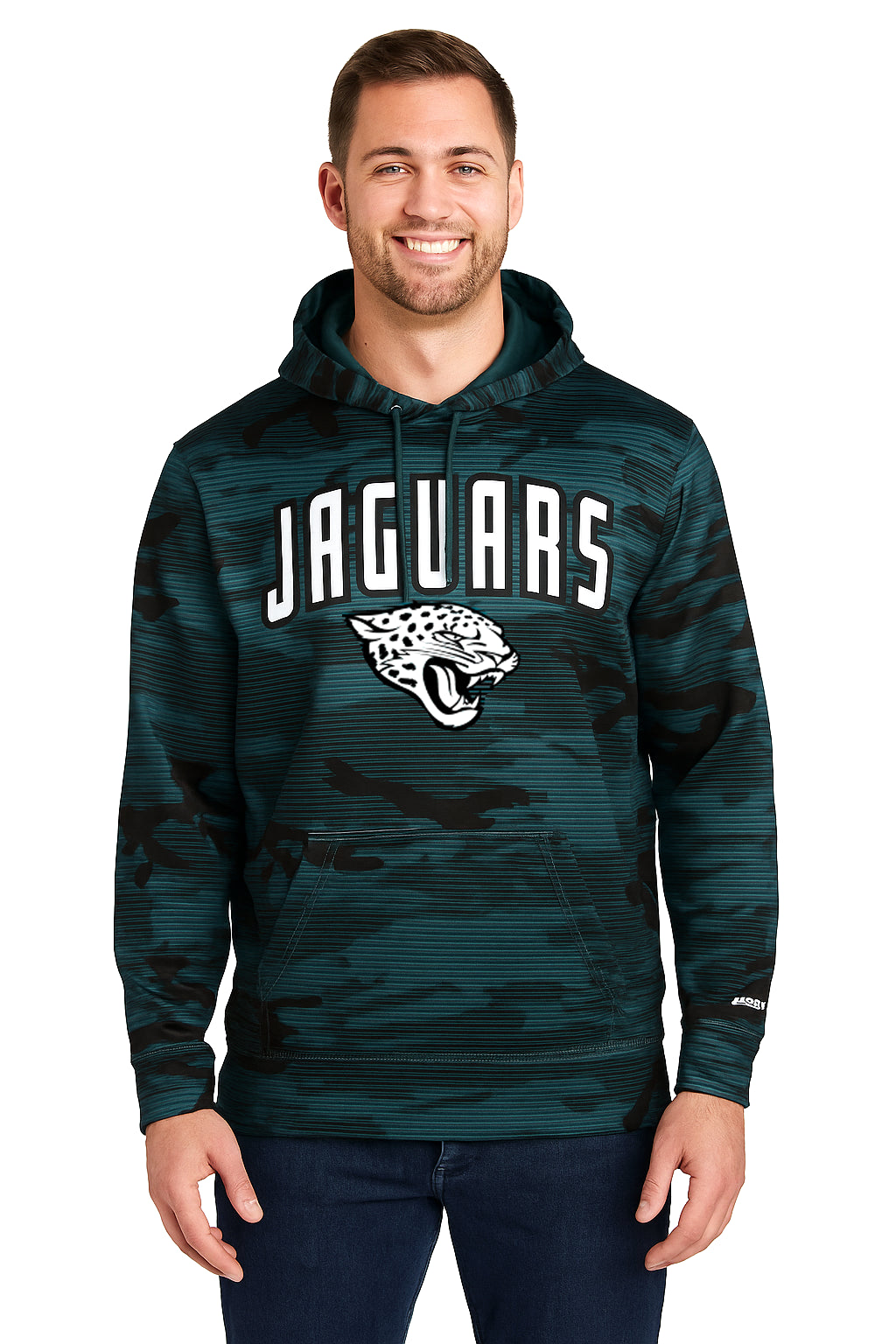 Zubaz NFL Men's Arch All Over Camo Hoodie, JACKSONVILLE JAGUARS