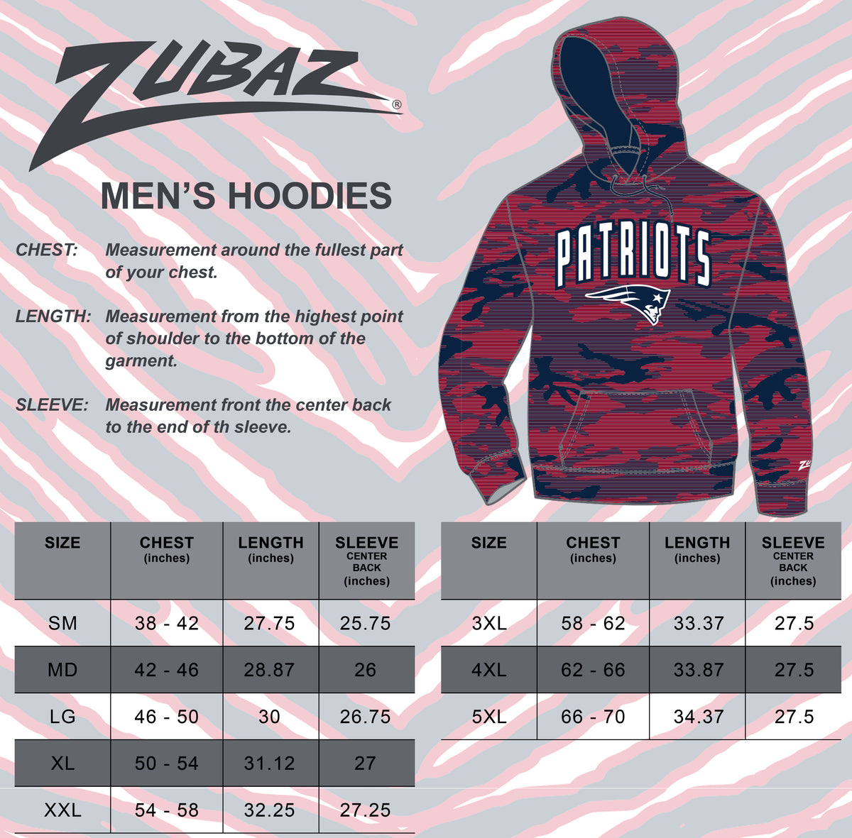 Zubaz NFL Tampa Bay Buccaneers Men's All-Over Camo Arch Hoodie