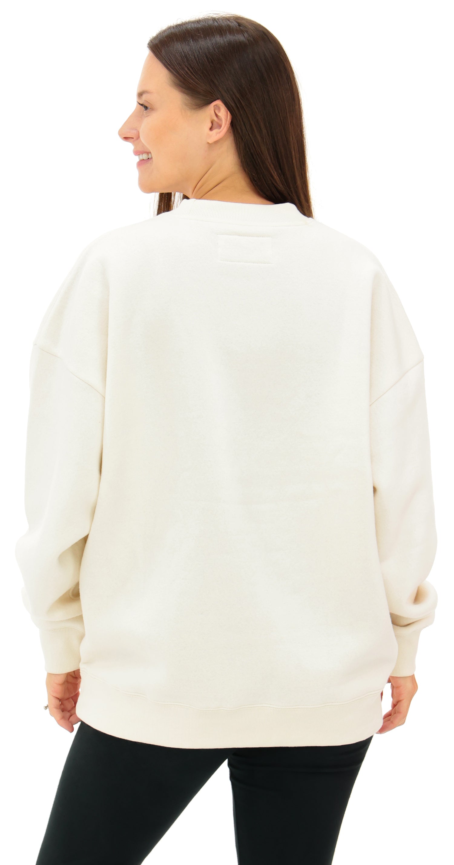 Zubaz NFL UNISEX 90s Vintage First Down Drop Shoulder Crewneck- Off White, WASHINGTON COMMANDERS