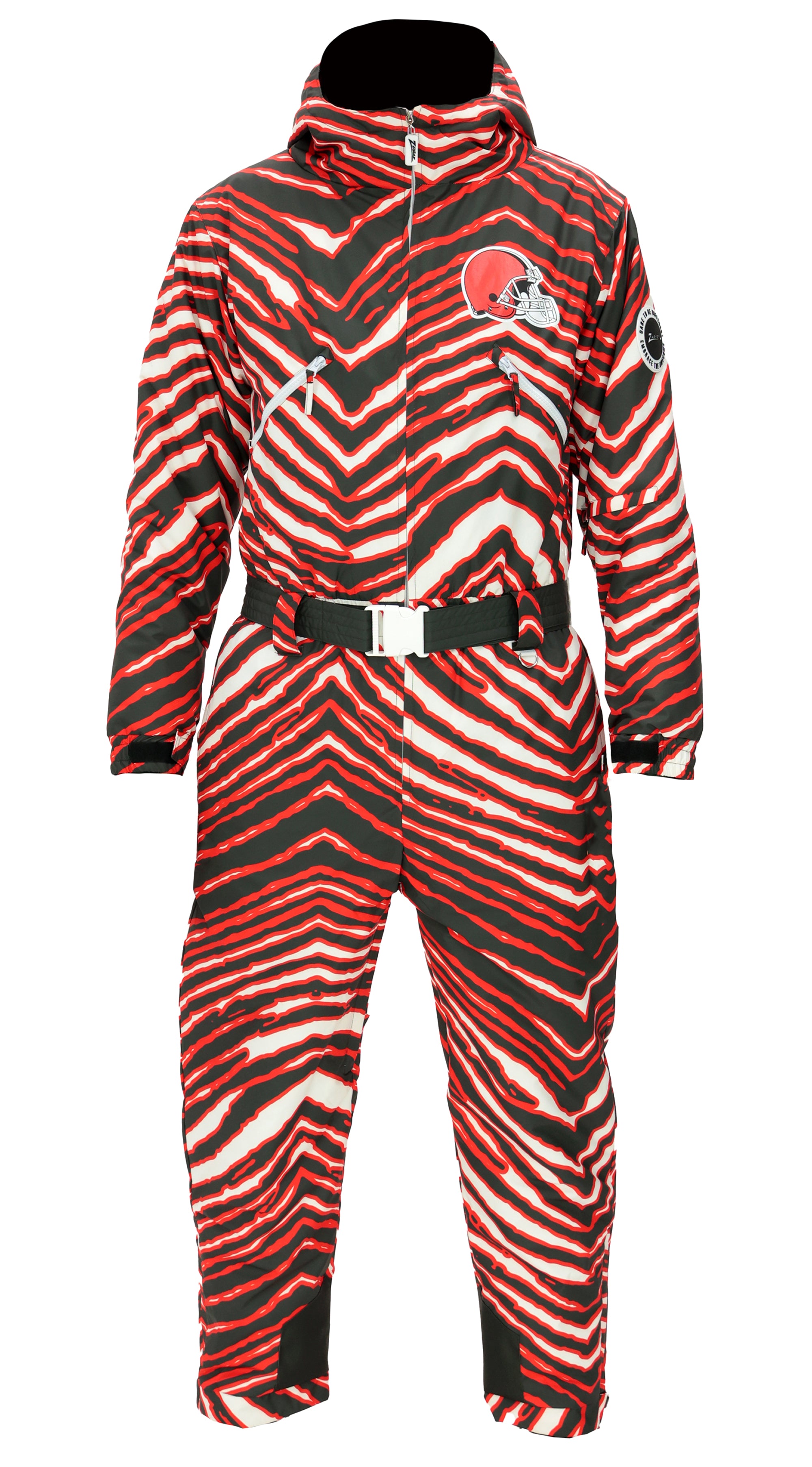 Zubaz NFL Kids Unisex Zebra Team Color Tundra Tux Snowsuit Jr, Cleveland Browns