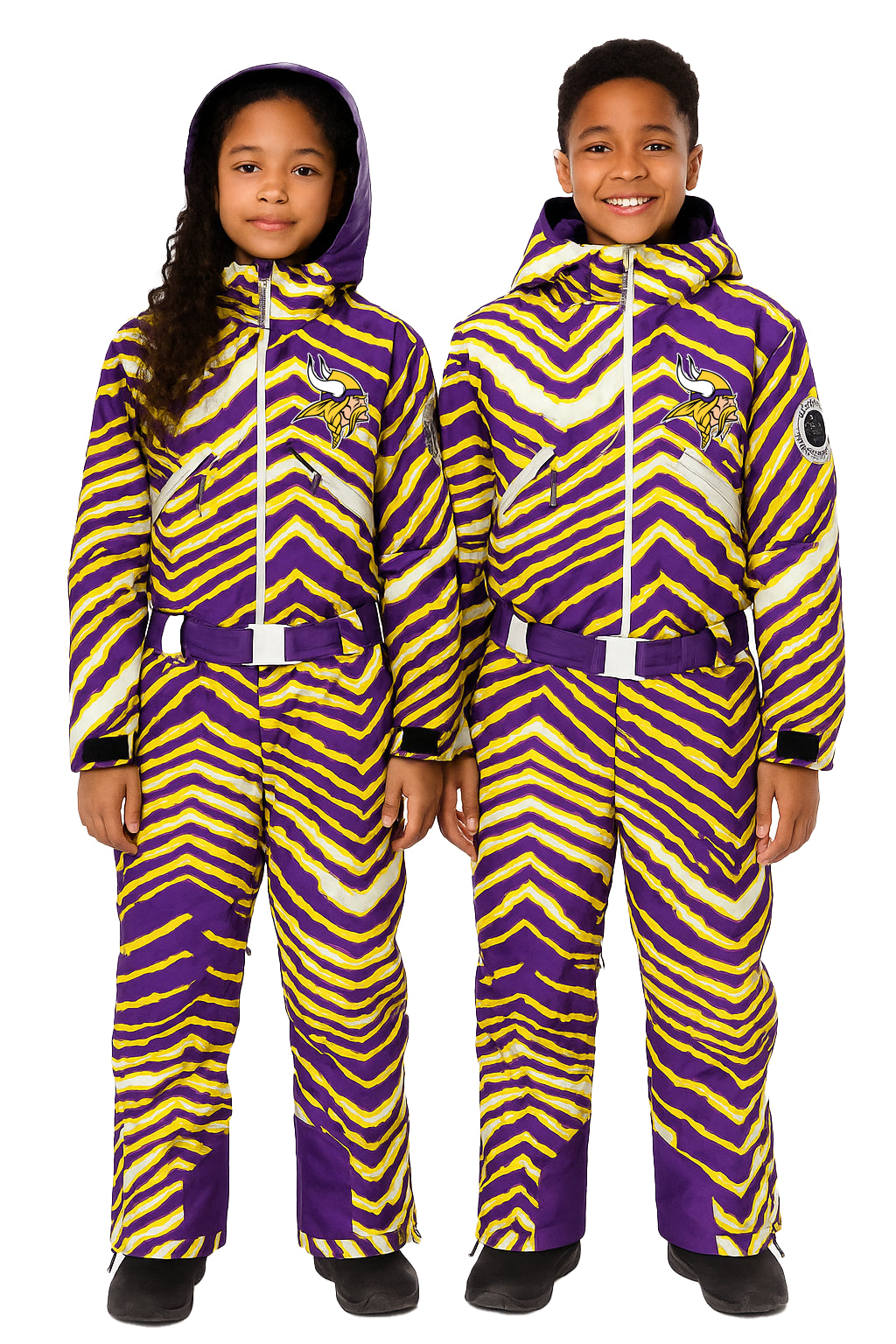 Zubaz NFL Kids Unisex Zebra Team Color Tundra Tux Snowsuit Jr, Minneso