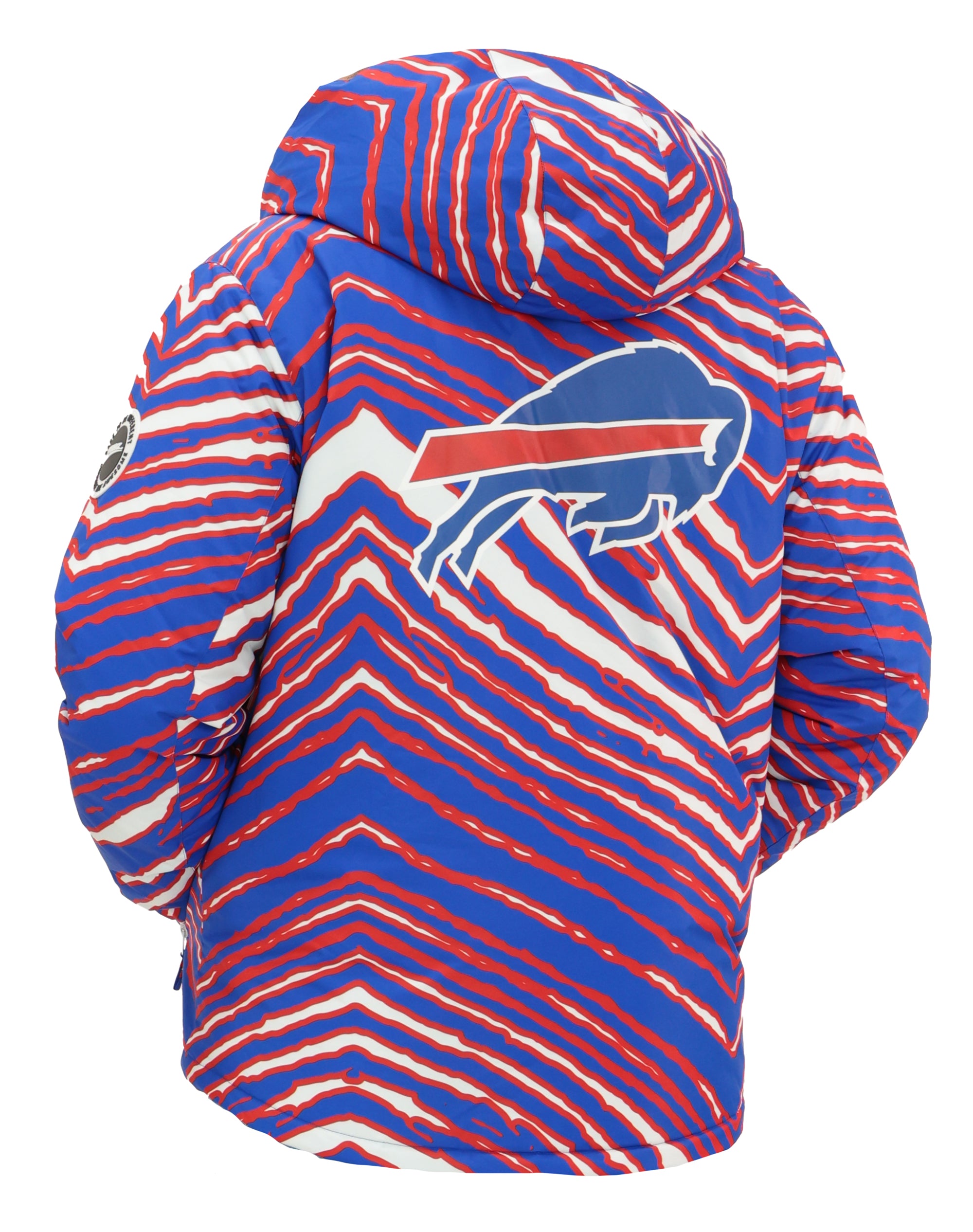 Zubaz NFL Kids Unisex Zebra Team Color Bleacher Blazer Jr Snow Jacket, Buffalo Bills
