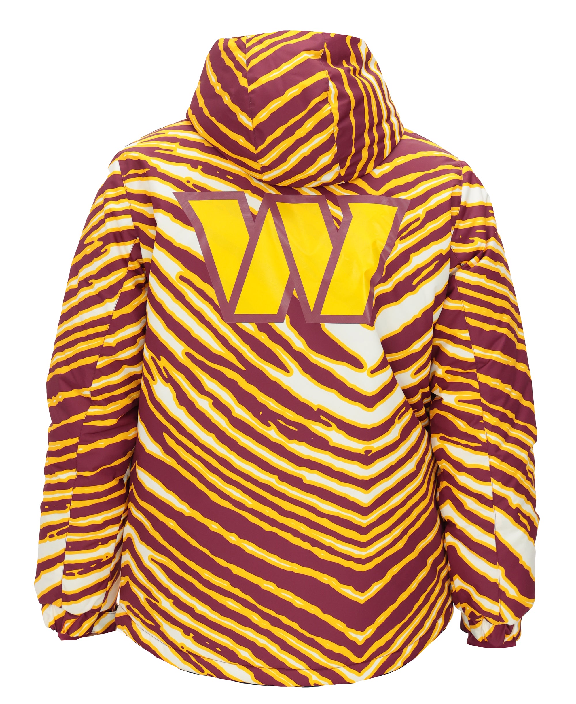 Zubaz NFL Kids Unisex Zebra Team Color Bleacher Blazer Jr Snow Jacket, Washington Commanders