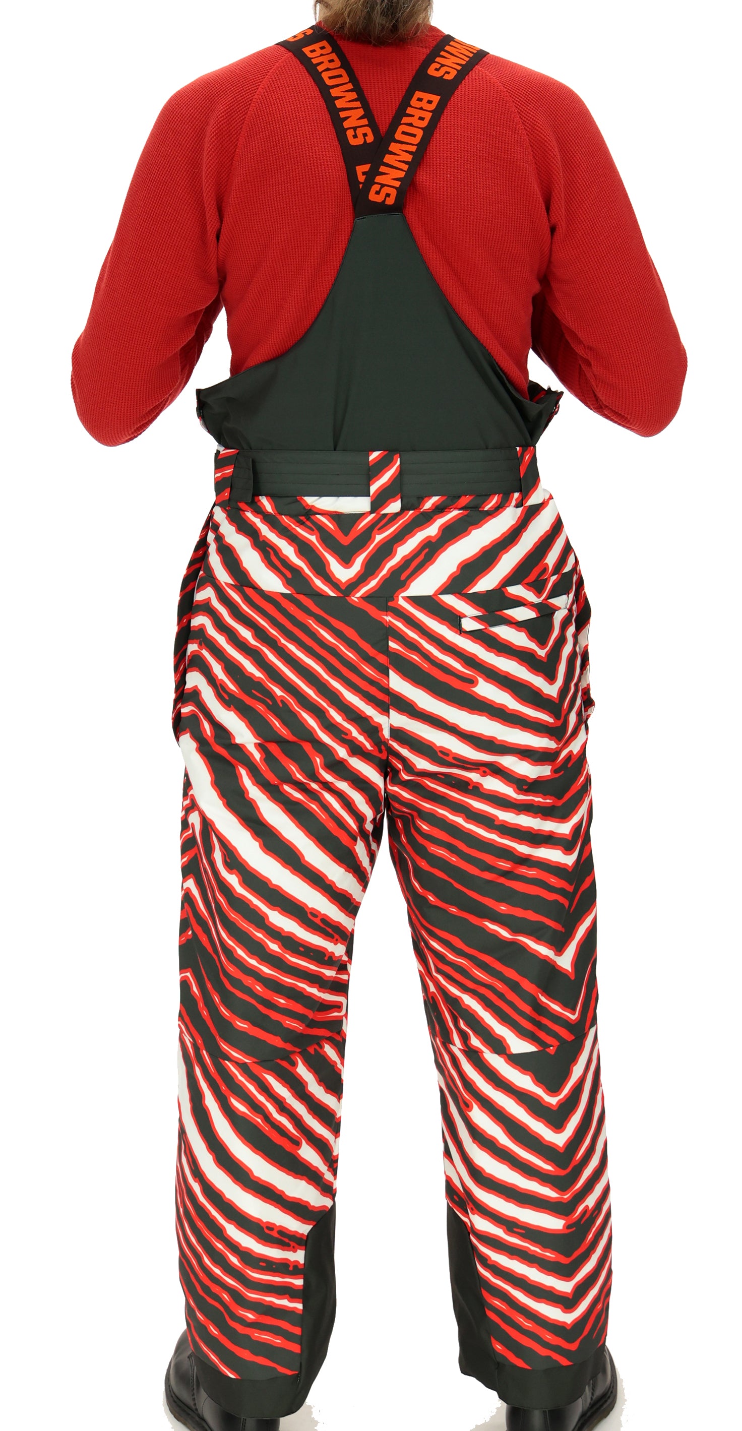 Zubaz NFL Kids Unisex Zebra Team Color Blizzard Snow Bib Jr, Cleveland Browns