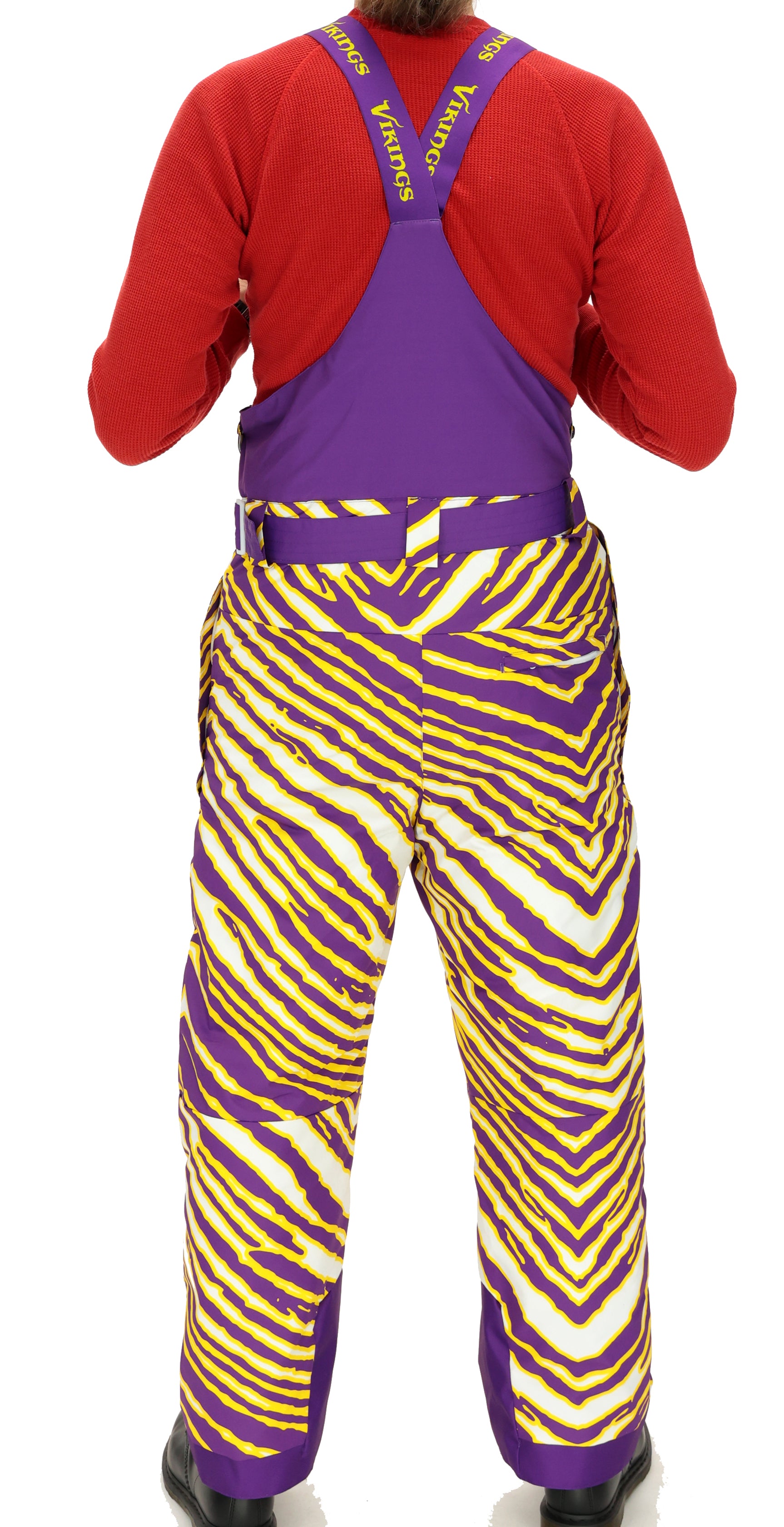 Zubaz NFL Kids Unisex Zebra Team Color Blizzard Snow Bib Jr, Minnesota Vikings