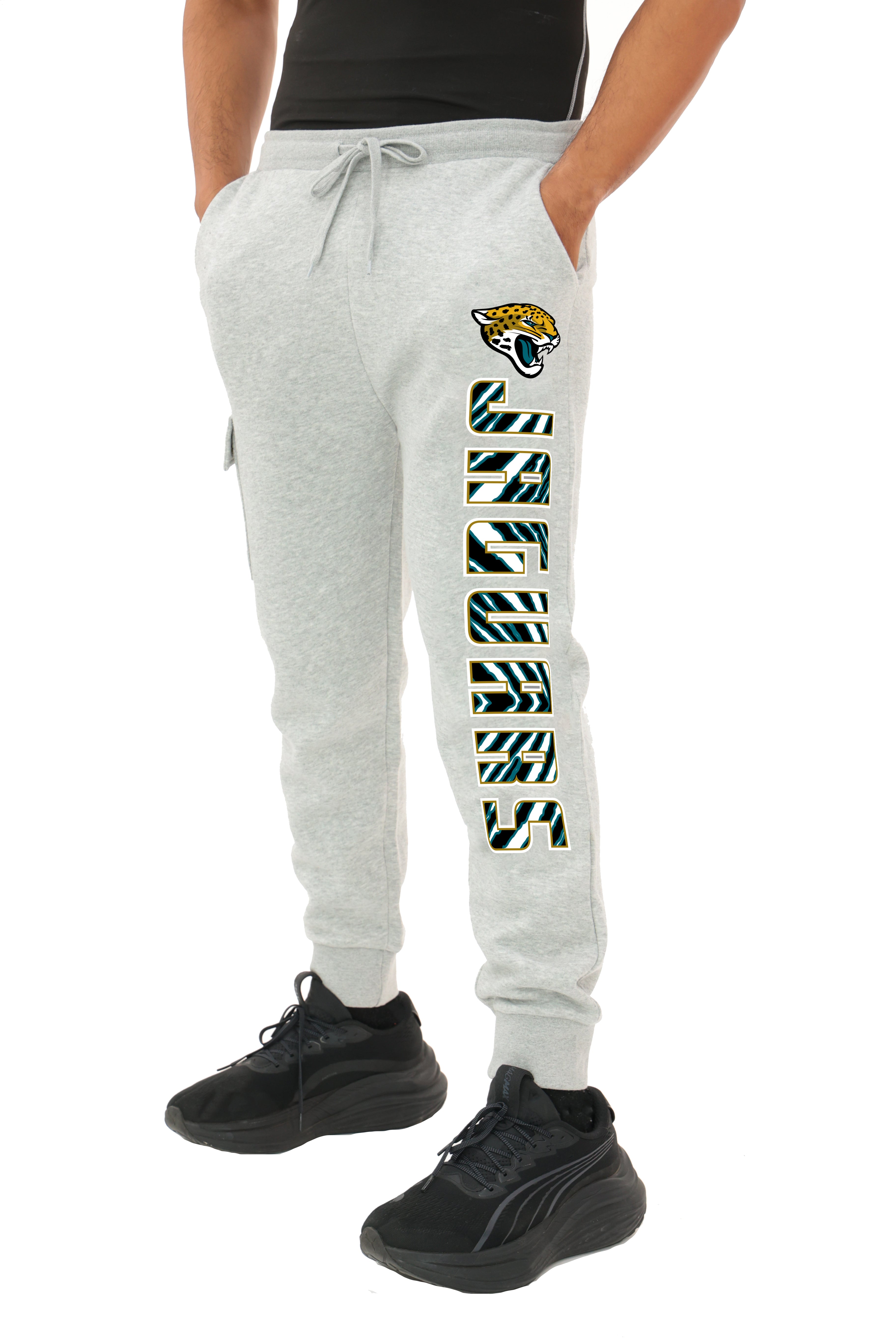 Zubaz NFL MEN Cargo Joggers - Gray, JACKSONVILLE JAGUARS