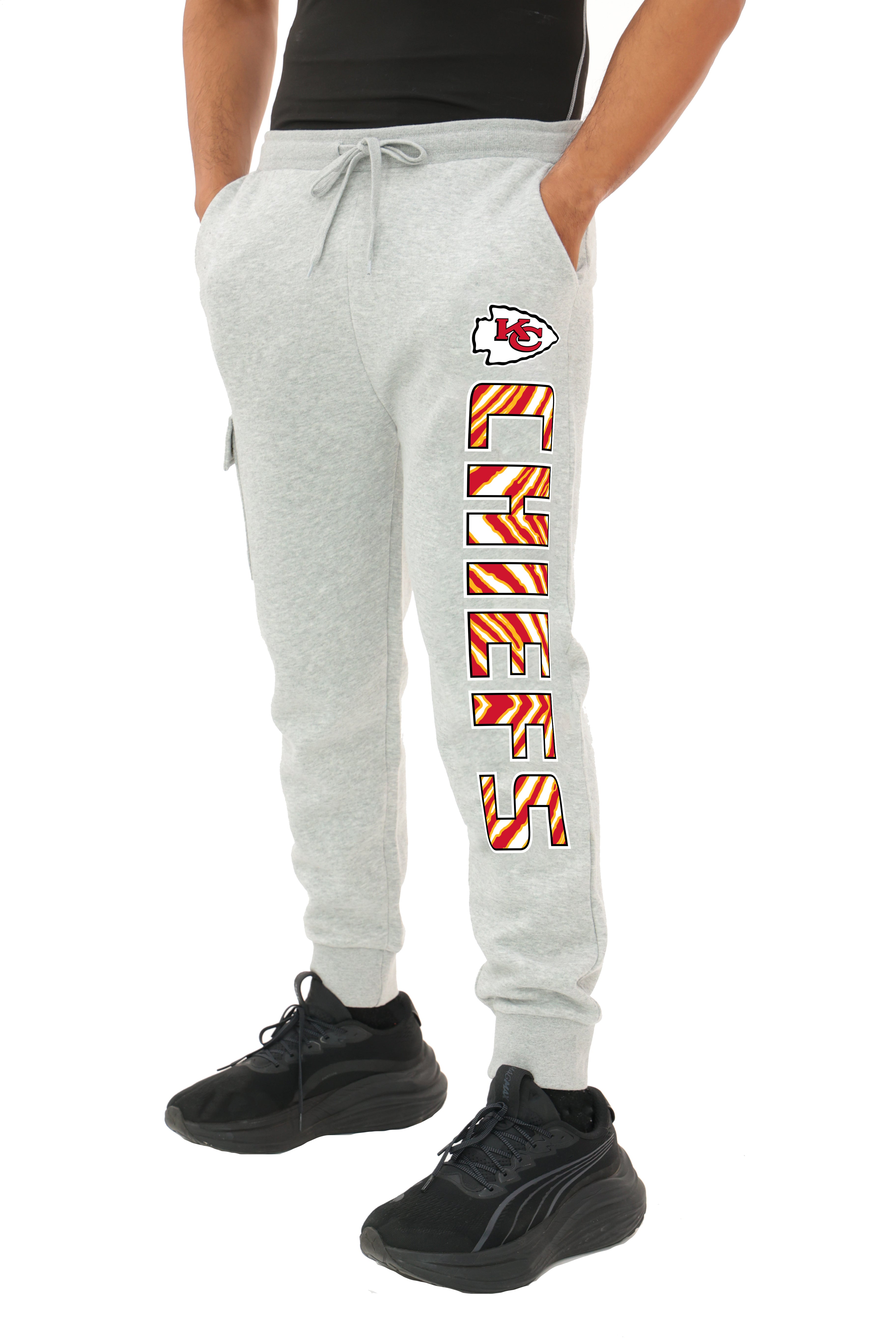 Zubaz NFL MEN Cargo Joggers - Gray, KANSAS CITY CHIEFS - Official NFL Chiefs Zubaz Apparel (1 of 7)
