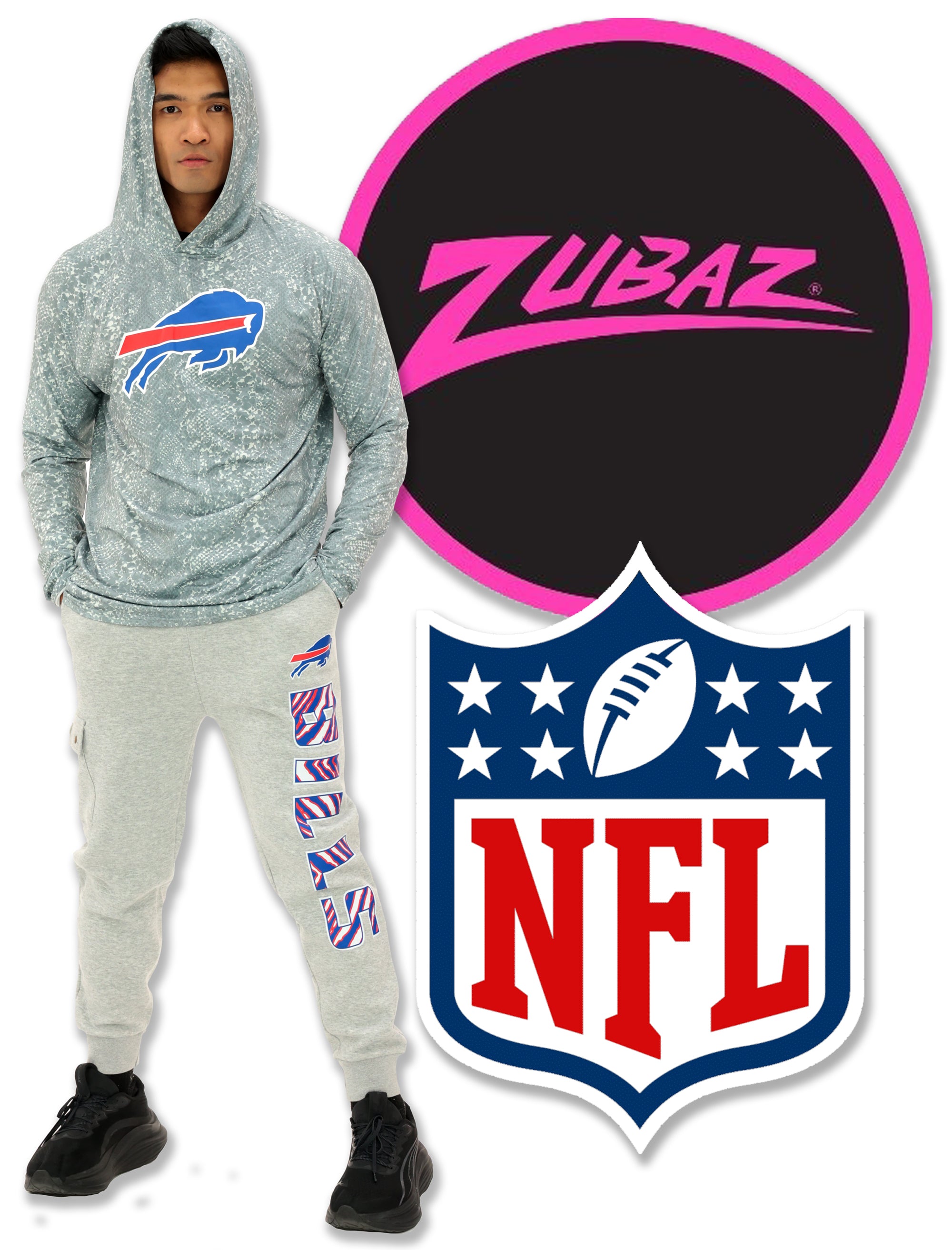 Zubaz NFL MEN Cargo Joggers - Gray, TENNESSEE TITANS