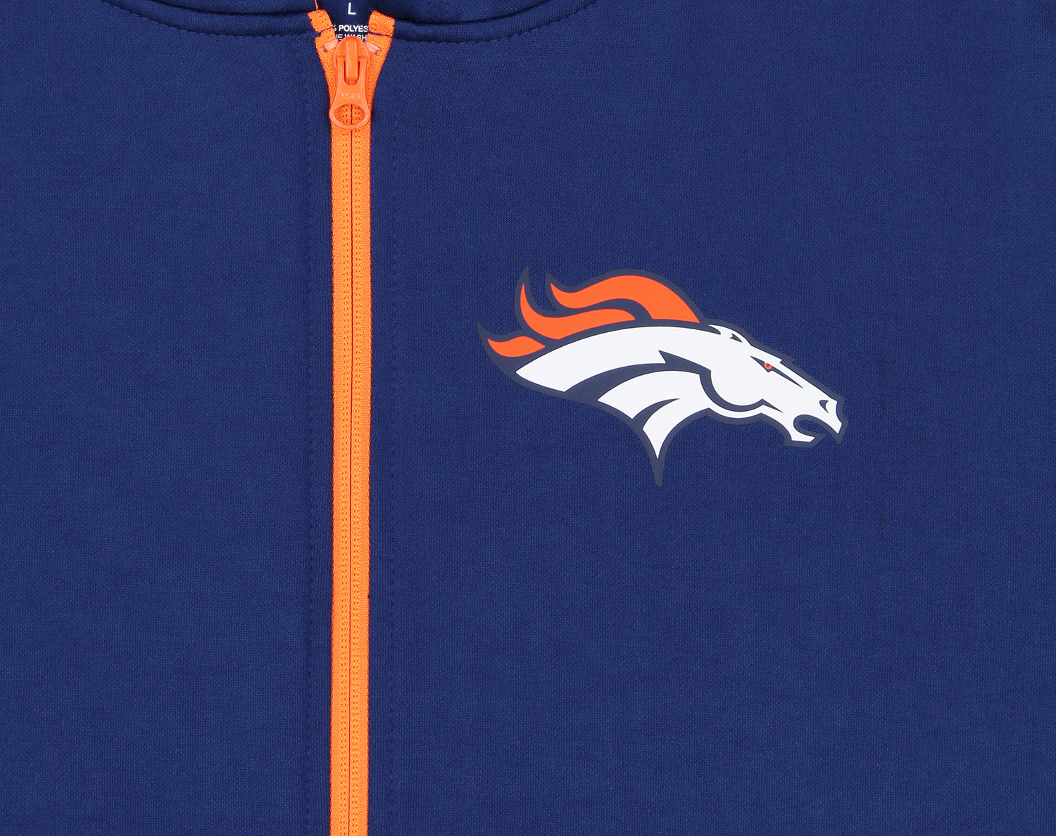 Zubaz NFL Men's Logo 2 Color Zebra Bands and Hood Liner Full Zip Hoodie, DENVER BRONCOS