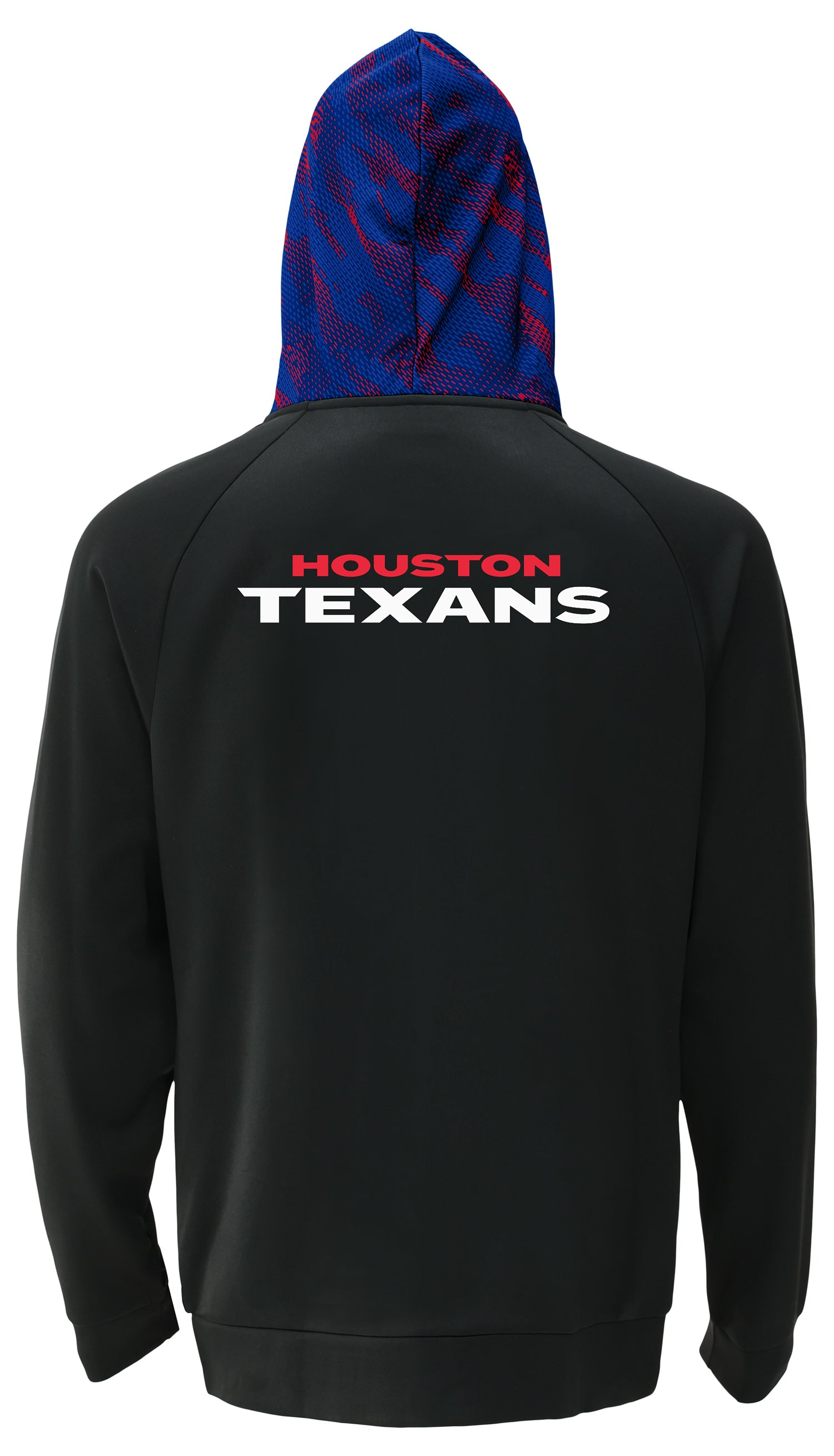 Zubaz NFL Men's Raglan Viper Hood Liner Full Zip Hoodie, HOUSTON TEXANS