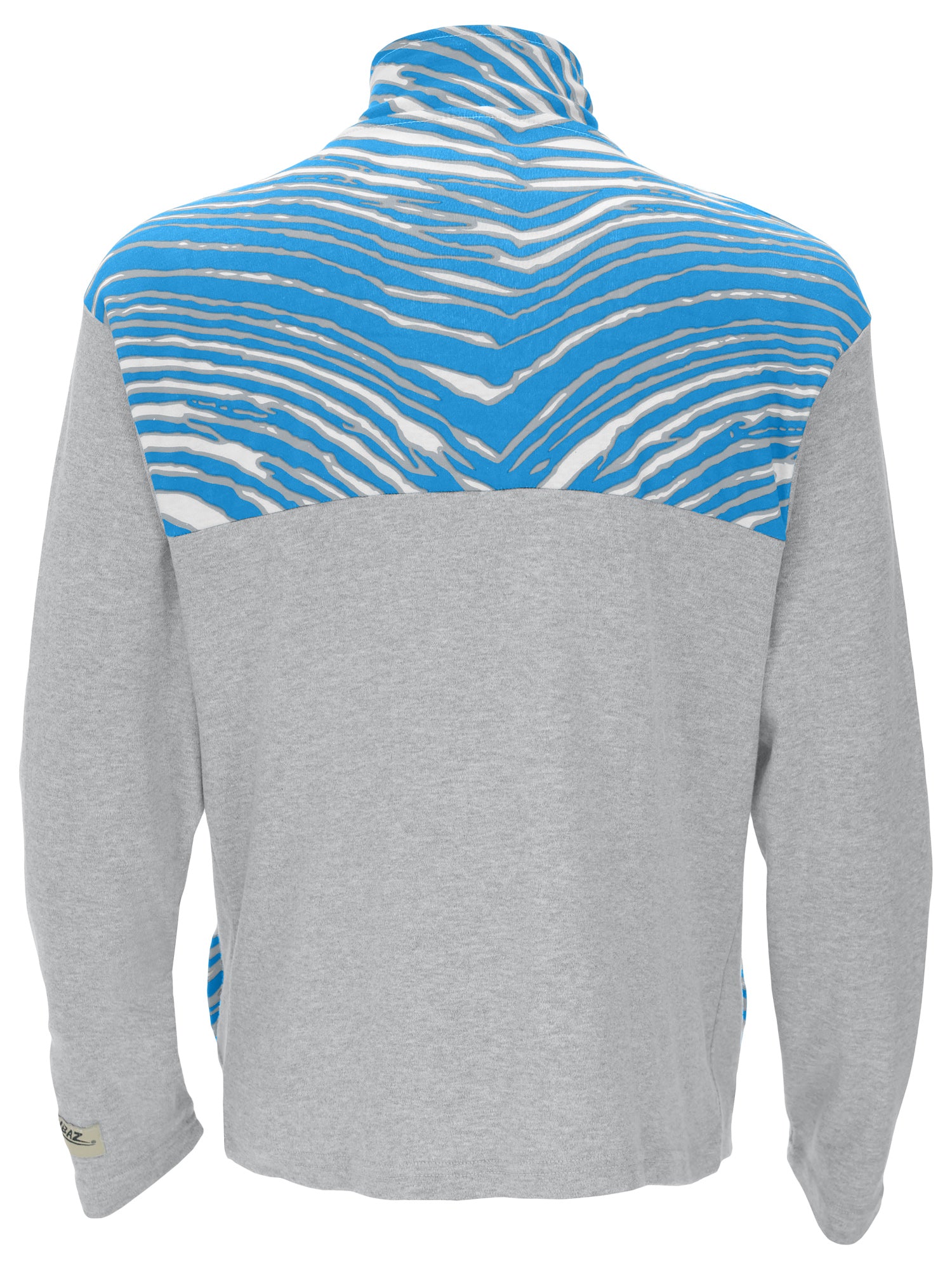 Zubaz NFL Quarter Zip with 3 Color Zebra Yoke and Collar, DETROIT LIONS