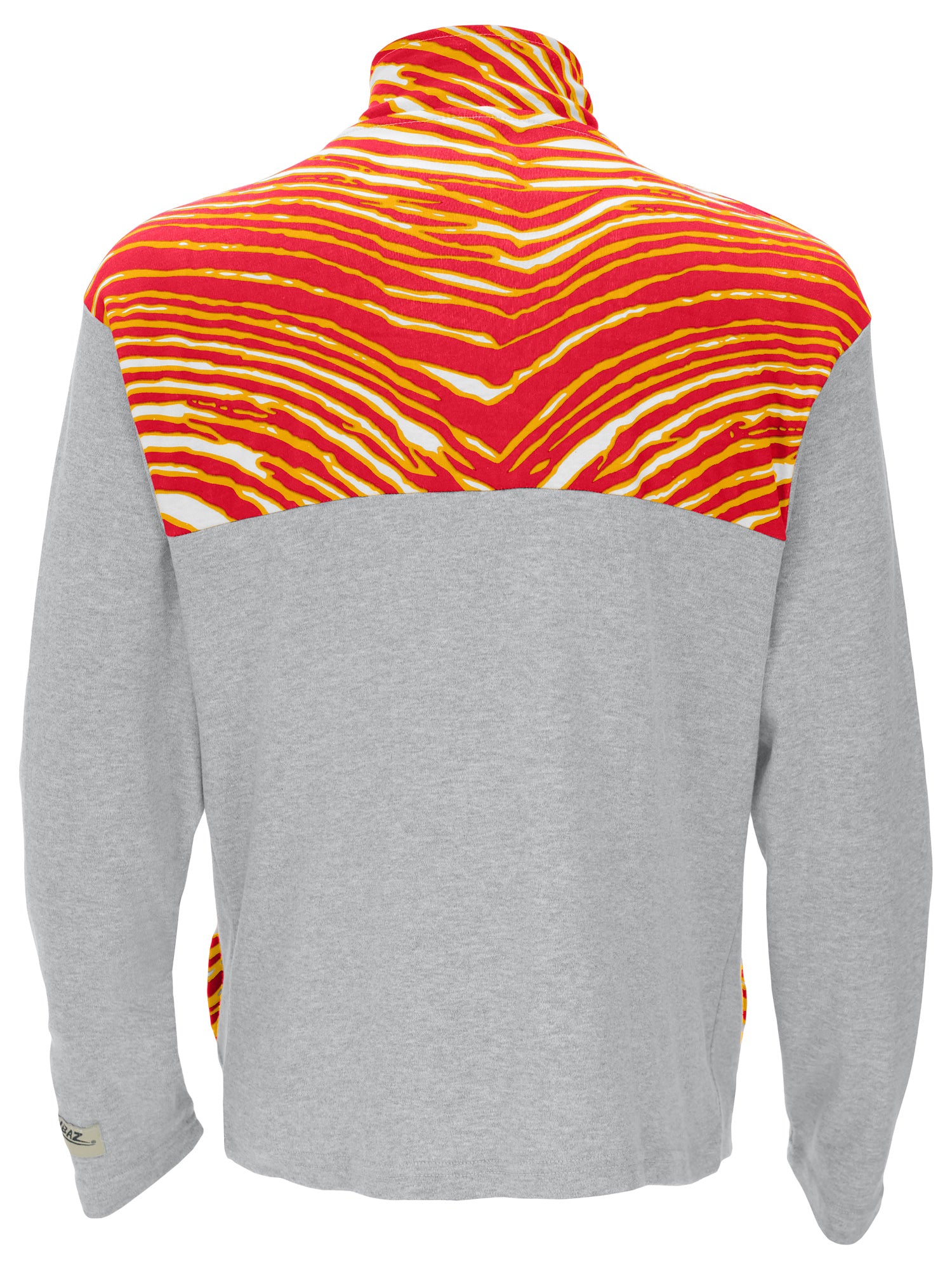 Zubaz NFL Quarter Zip with 3 Color Zebra Yoke and Collar, KANSAS CITY CHIEFS