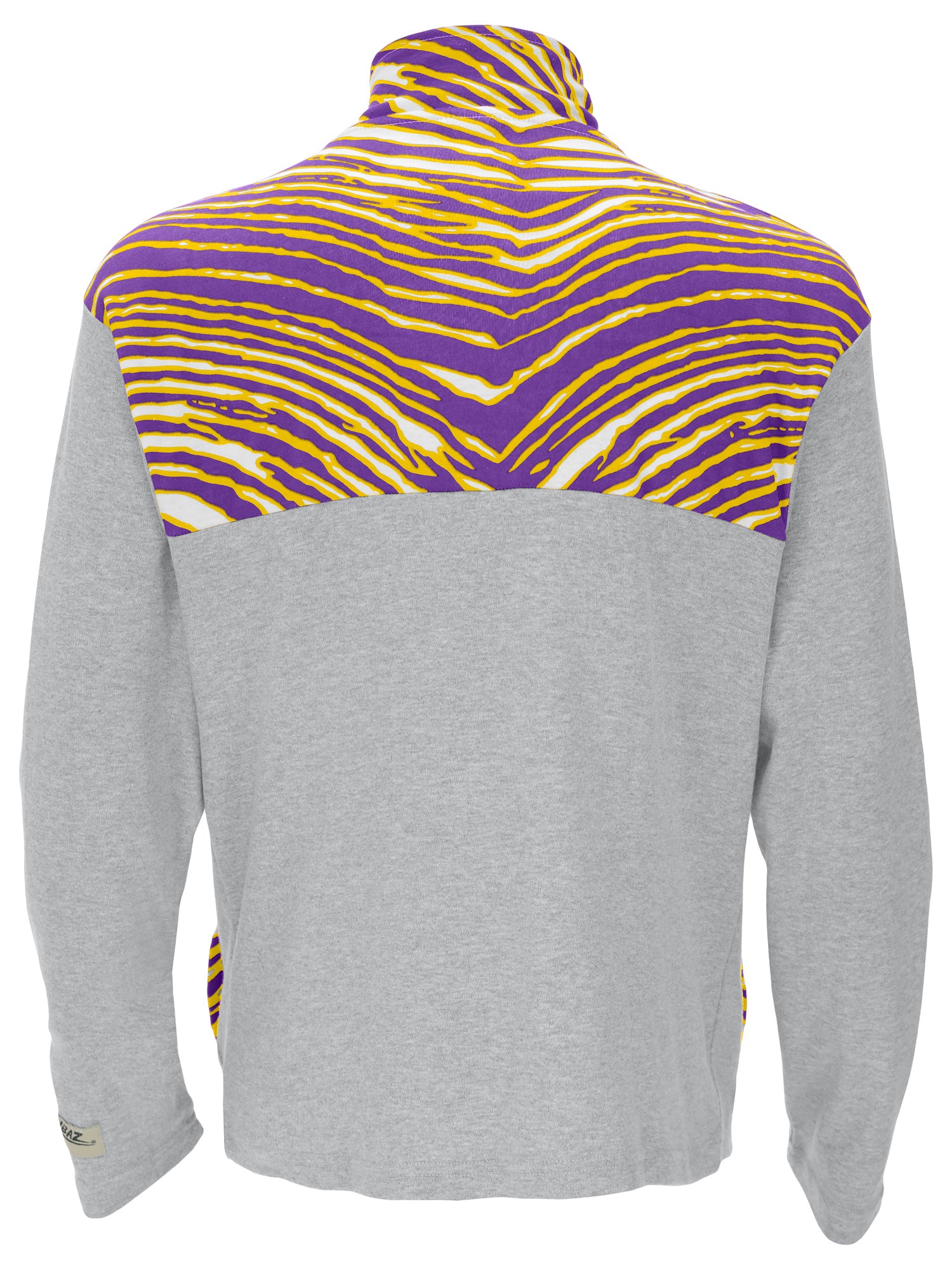Zubaz NFL Quarter Zip with 3 Color Zebra Yoke and Collar, MINNESOTA VIKINGS
